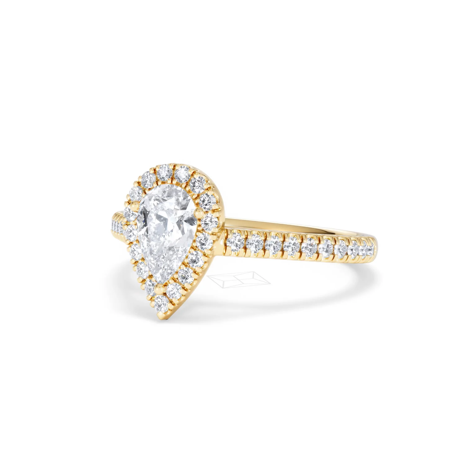 Diana GIA Diamond Pear Halo Engagement Ring in 18K Gold 1.35ct G/SI2 - Image 82