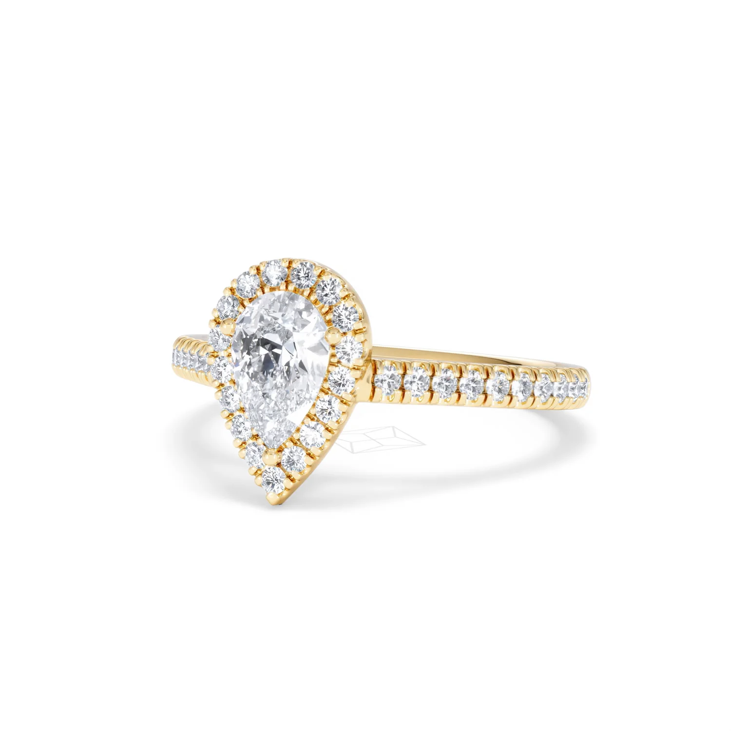 Diana GIA Diamond Pear Halo Engagement Ring in 18K Gold 1.35ct G/SI2 - Image 83