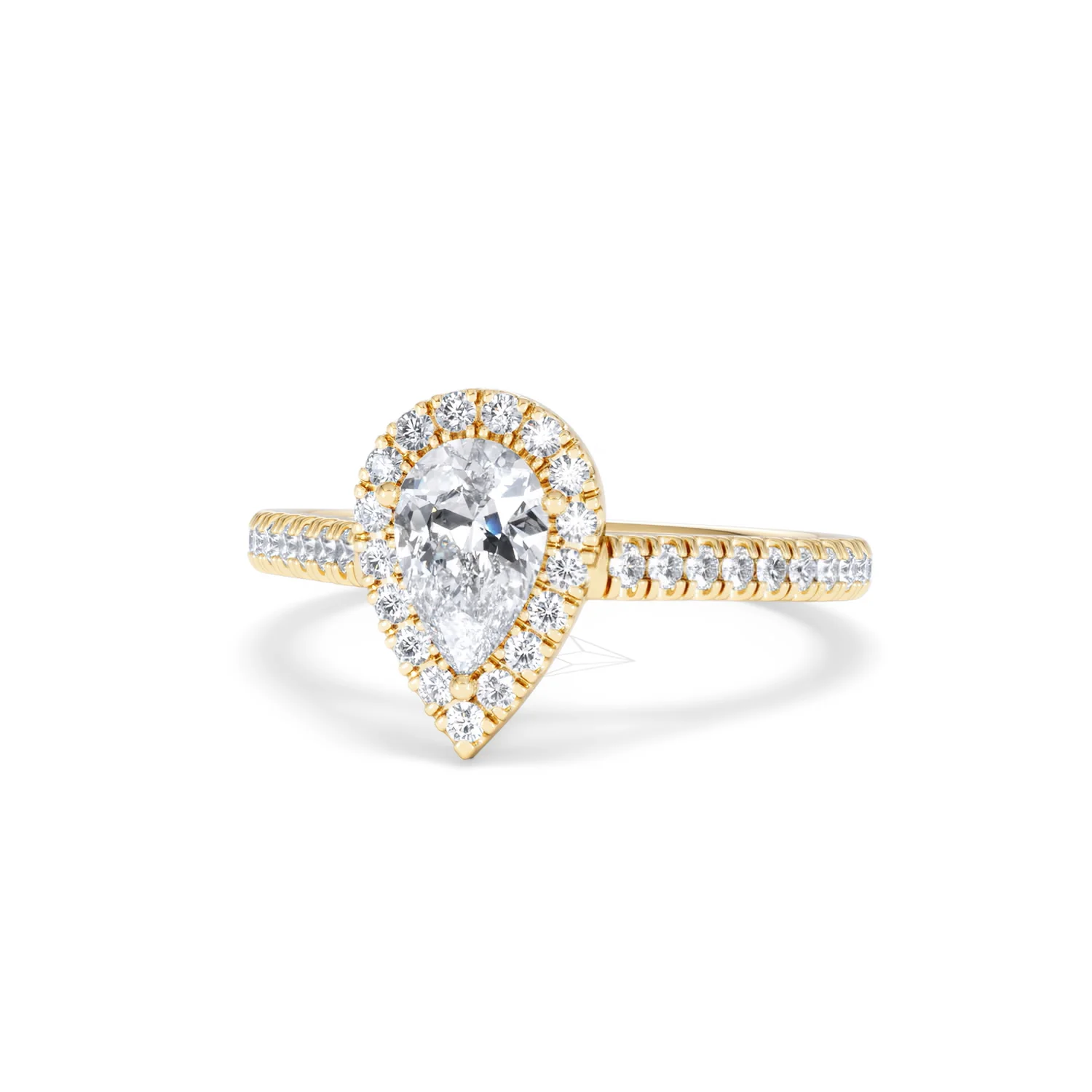 Diana GIA Diamond Pear Halo Engagement Ring in 18K Gold 1.35ct G/SI2 - Image 85
