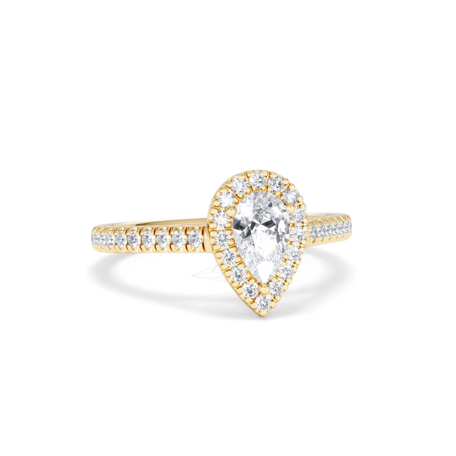 Diana Diamond Pear Halo Engagement Ring in 18K Gold 1ct G/VS2 - Image 11