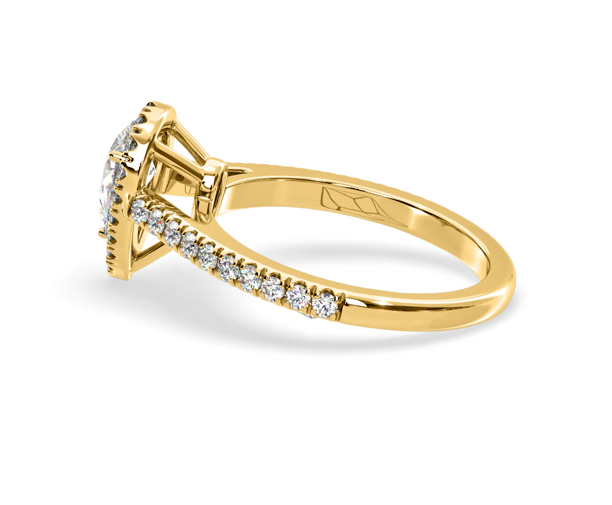 Diana Diamond Pear Halo Engagement Ring in 18K Gold 1ct G/VS2 - Image 111