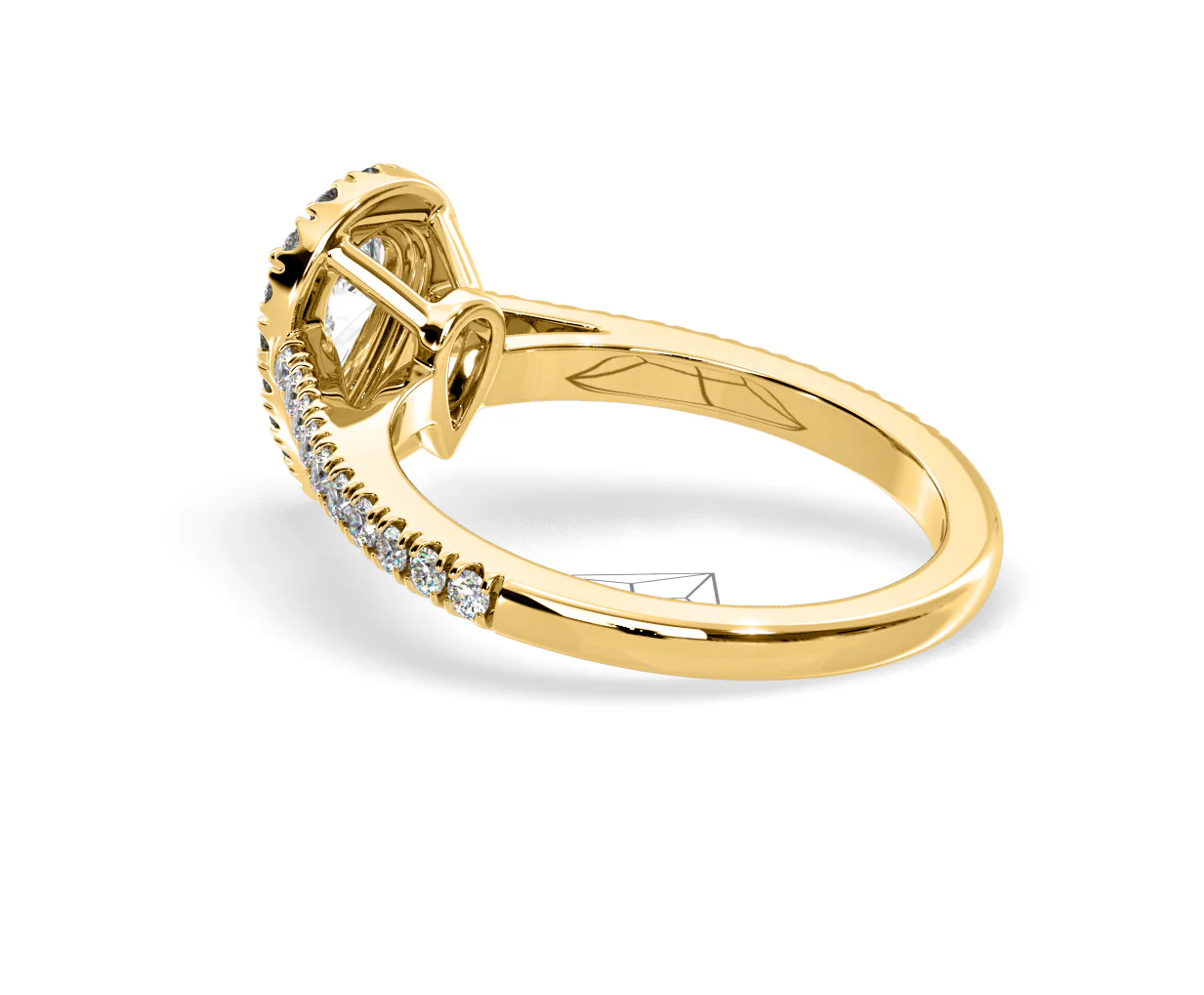 Diana Diamond Pear Halo Engagement Ring in 18K Gold 1ct G/VS2 - Image 117