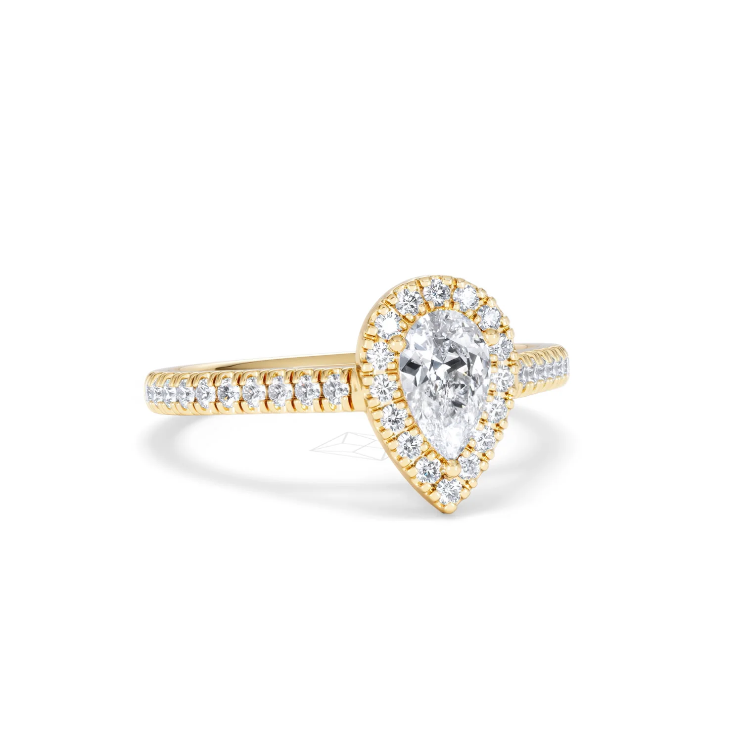 Diana Diamond Pear Halo Engagement Ring in 18K Gold 1ct G/VS2 - Image 12