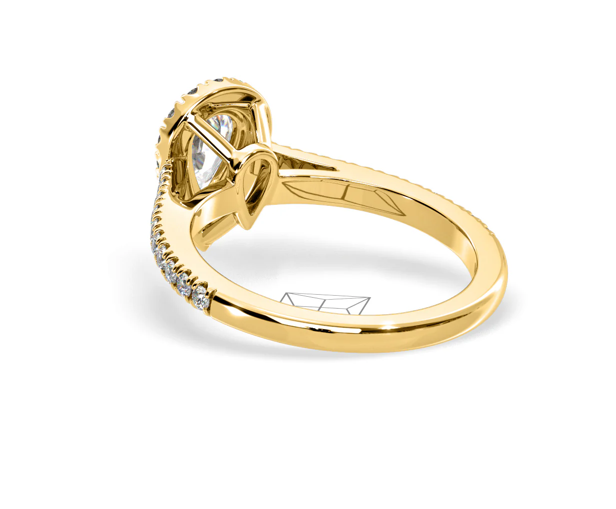 Diana Diamond Pear Halo Engagement Ring in 18K Gold 1ct G/VS2 - Image 120