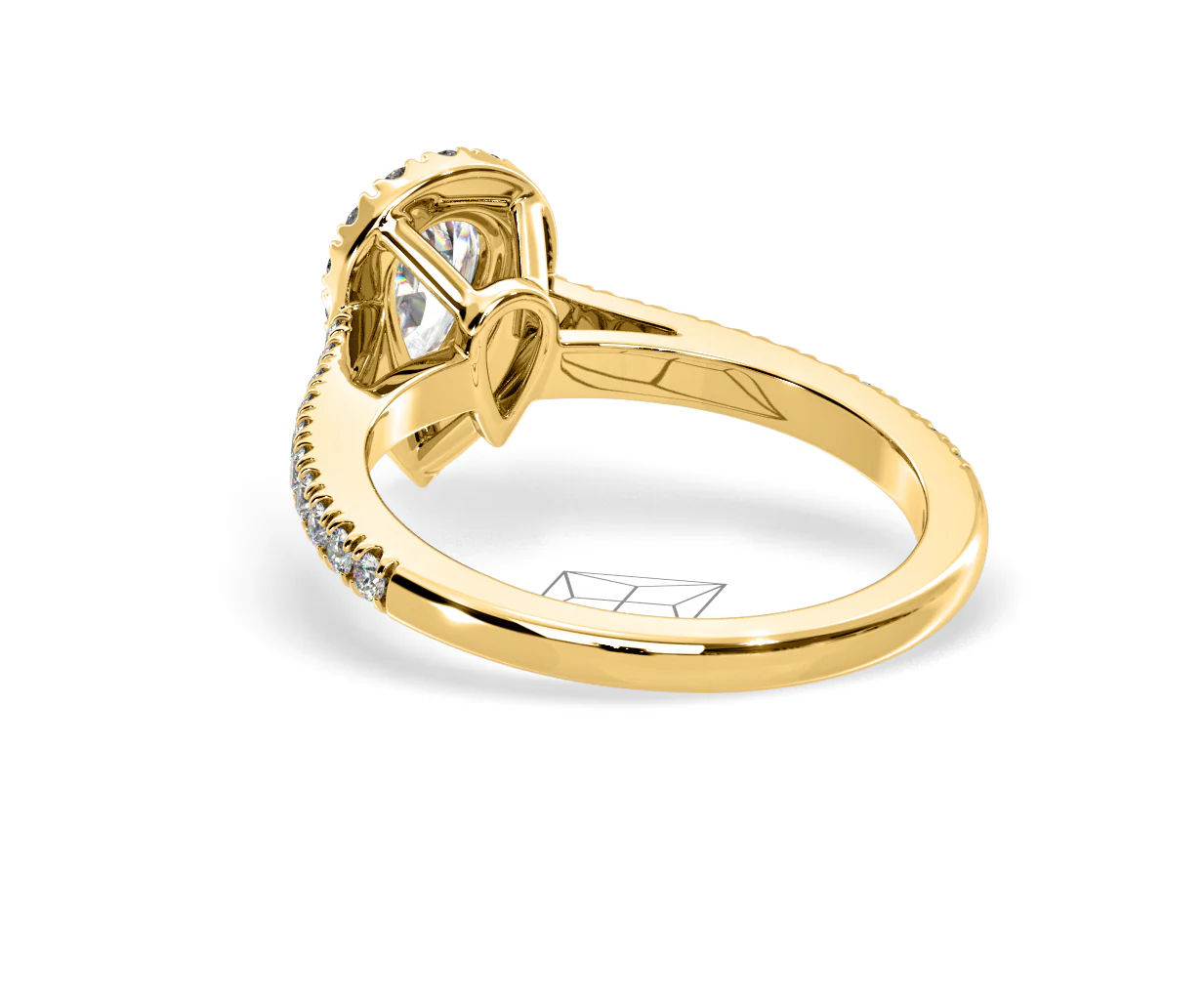 Diana Diamond Pear Halo Engagement Ring in 18K Gold 1ct G/VS2 - Image 121
