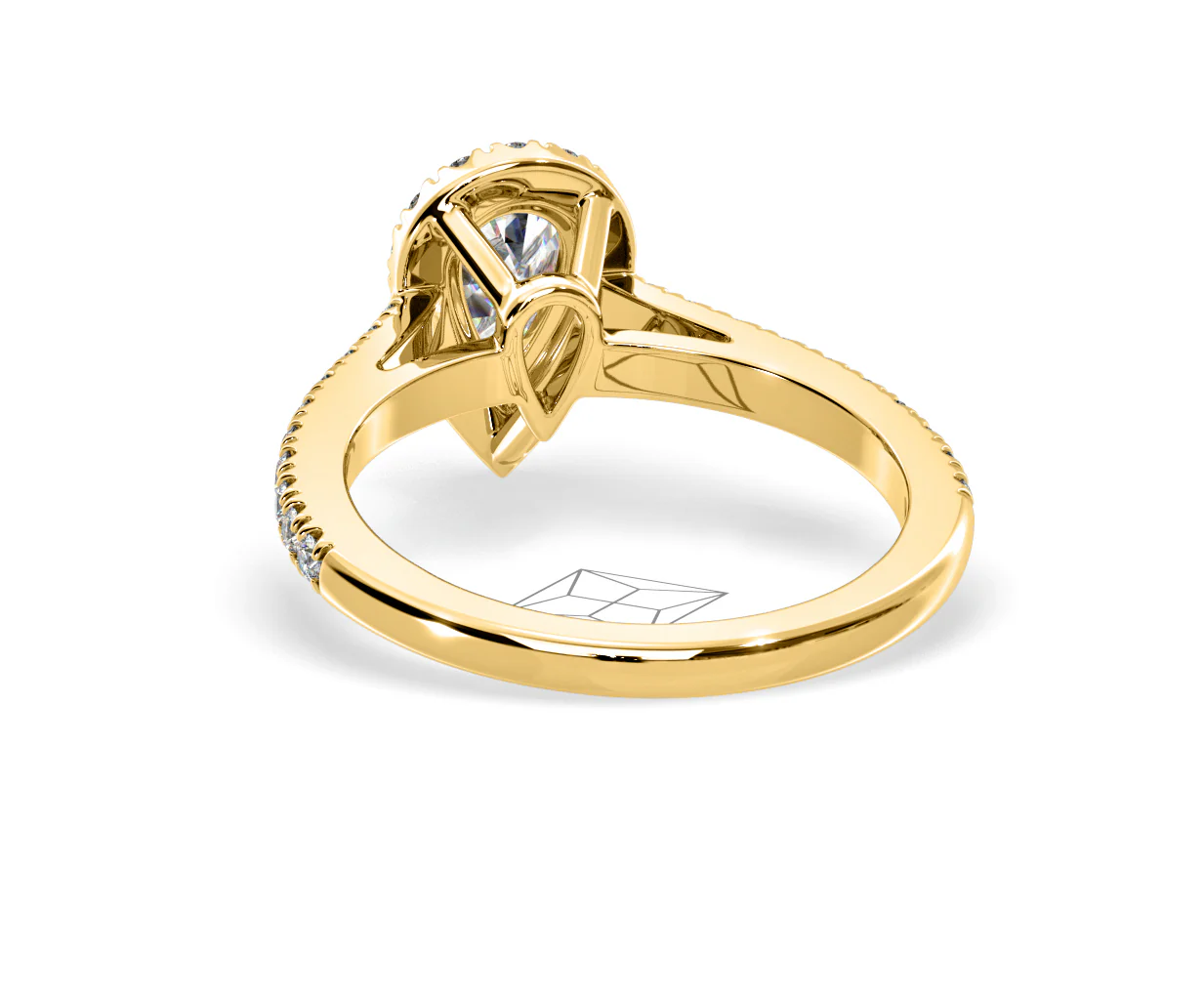Diana Diamond Pear Halo Engagement Ring in 18K Gold 1ct G/VS2 - Image 124