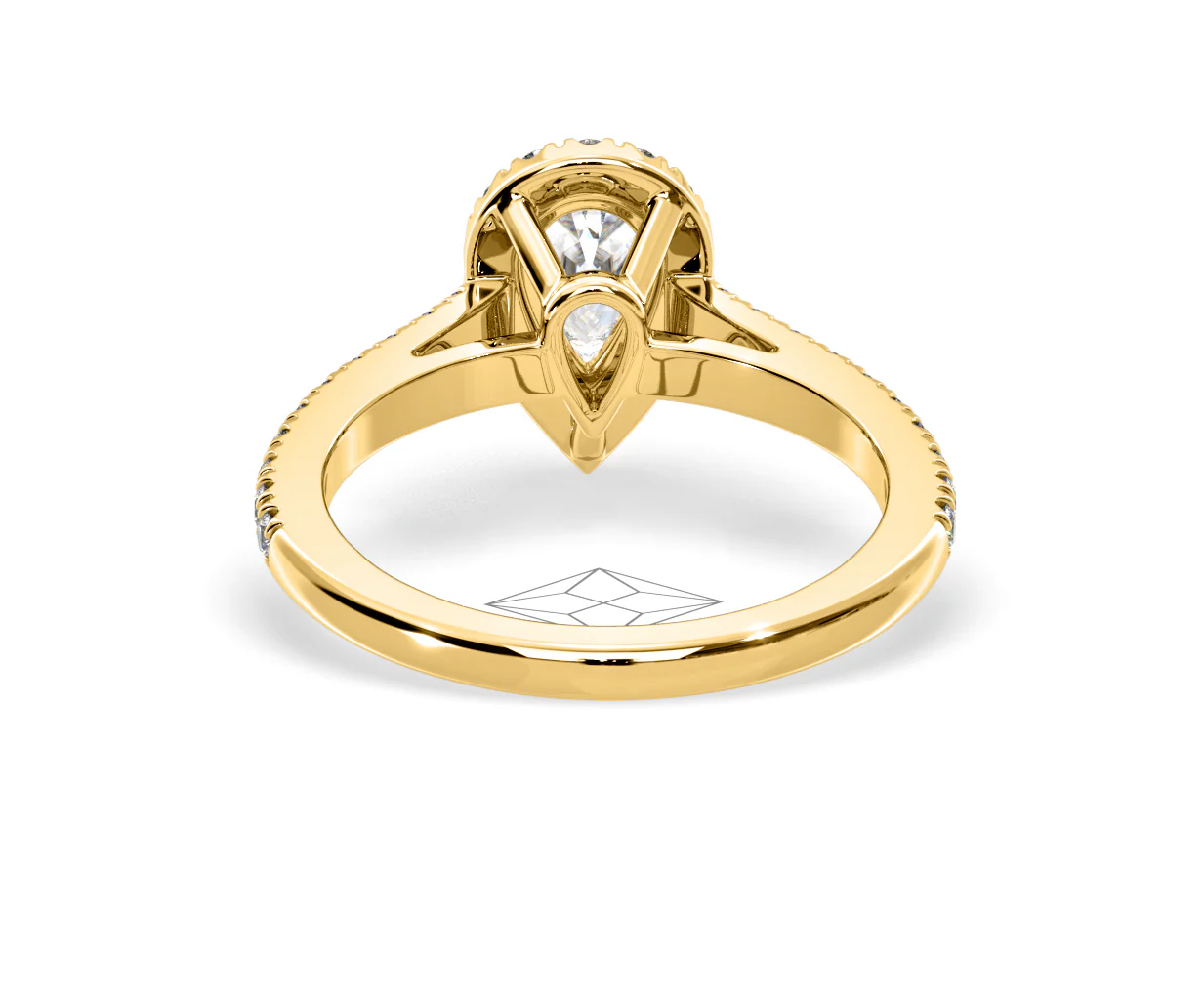 Diana Diamond Pear Halo Engagement Ring in 18K Gold 1ct G/VS2 - Image 127