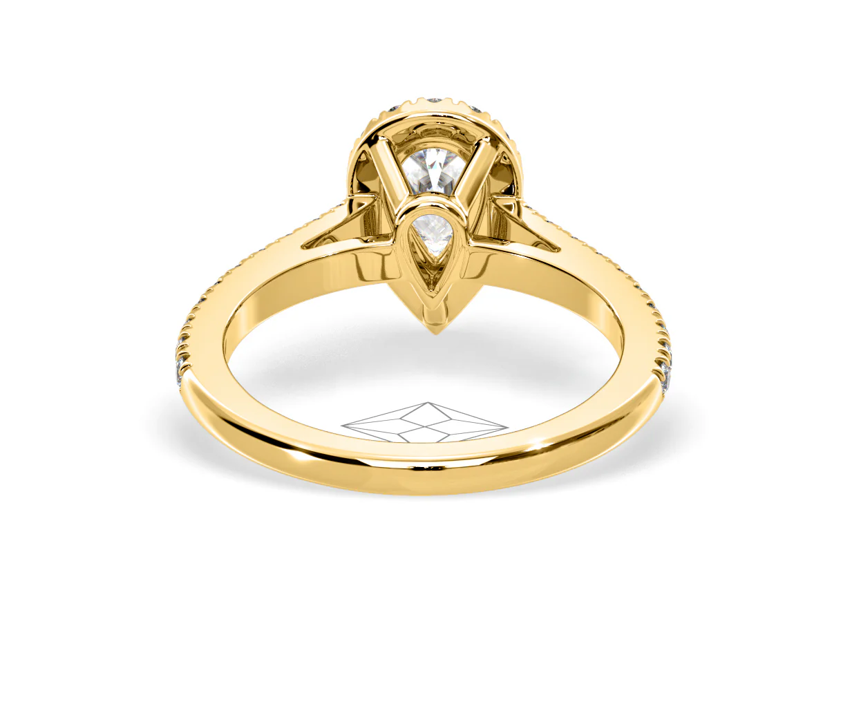 Diana Diamond Pear Halo Engagement Ring in 18K Gold 1ct G/VS2 - Image 128