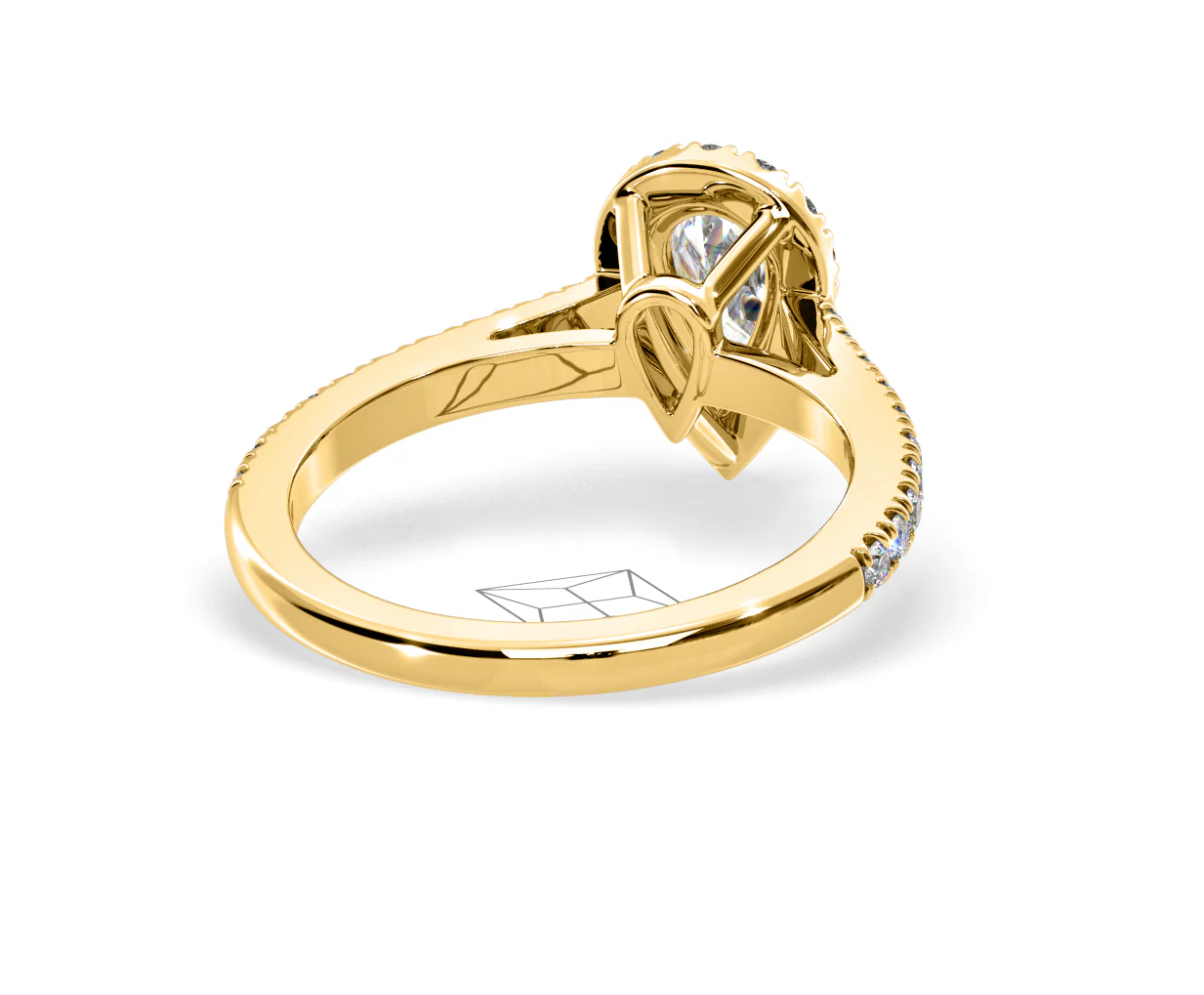 Diana Diamond Pear Halo Engagement Ring in 18K Gold 1ct G/VS2 - Image 132
