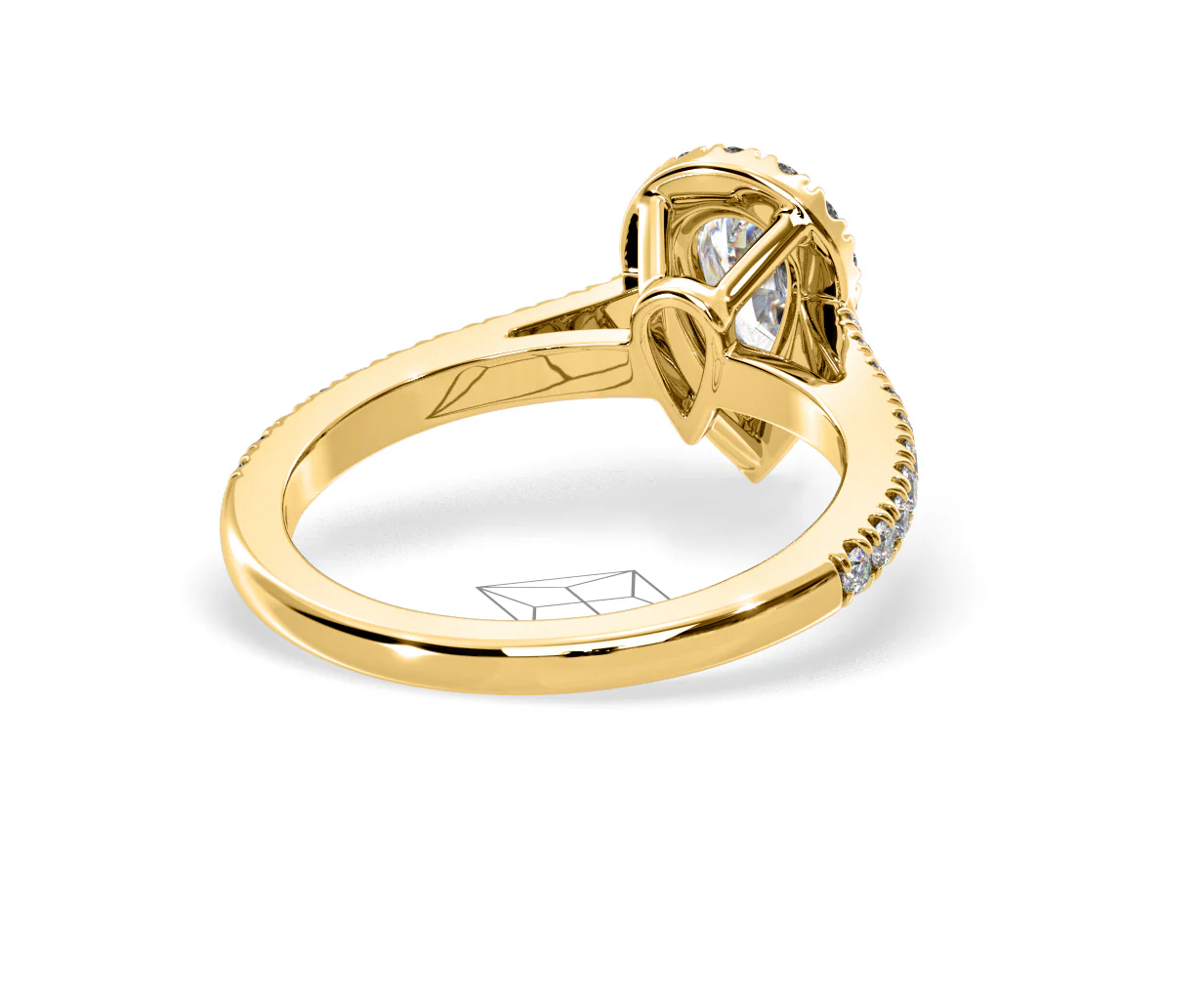 Diana Diamond Pear Halo Engagement Ring in 18K Gold 1ct G/VS2 - Image 133