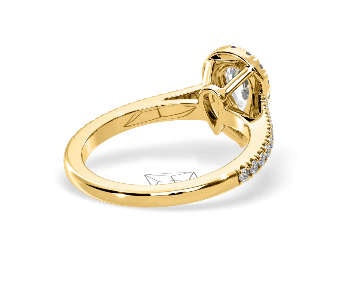 Diana Diamond Pear Halo Engagement Ring in 18K Gold 1ct G/VS2 - Image 135