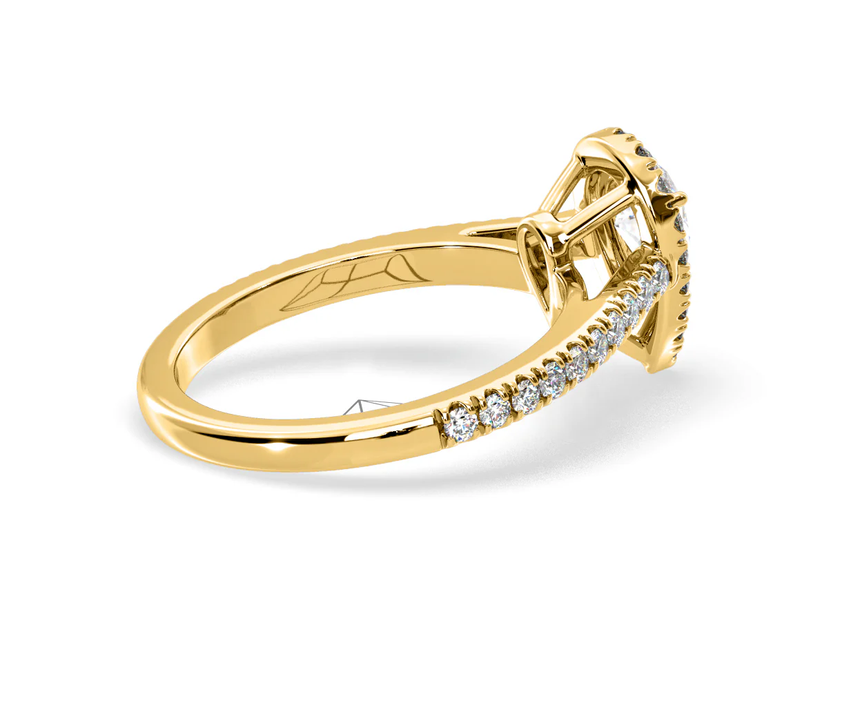 Diana Diamond Pear Halo Engagement Ring in 18K Gold 1ct G/VS2 - Image 141