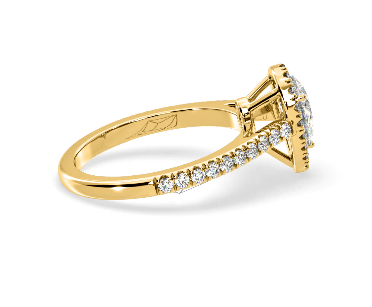 Diana Diamond Pear Halo Engagement Ring in 18K Gold 1ct G/VS2 - Image 145