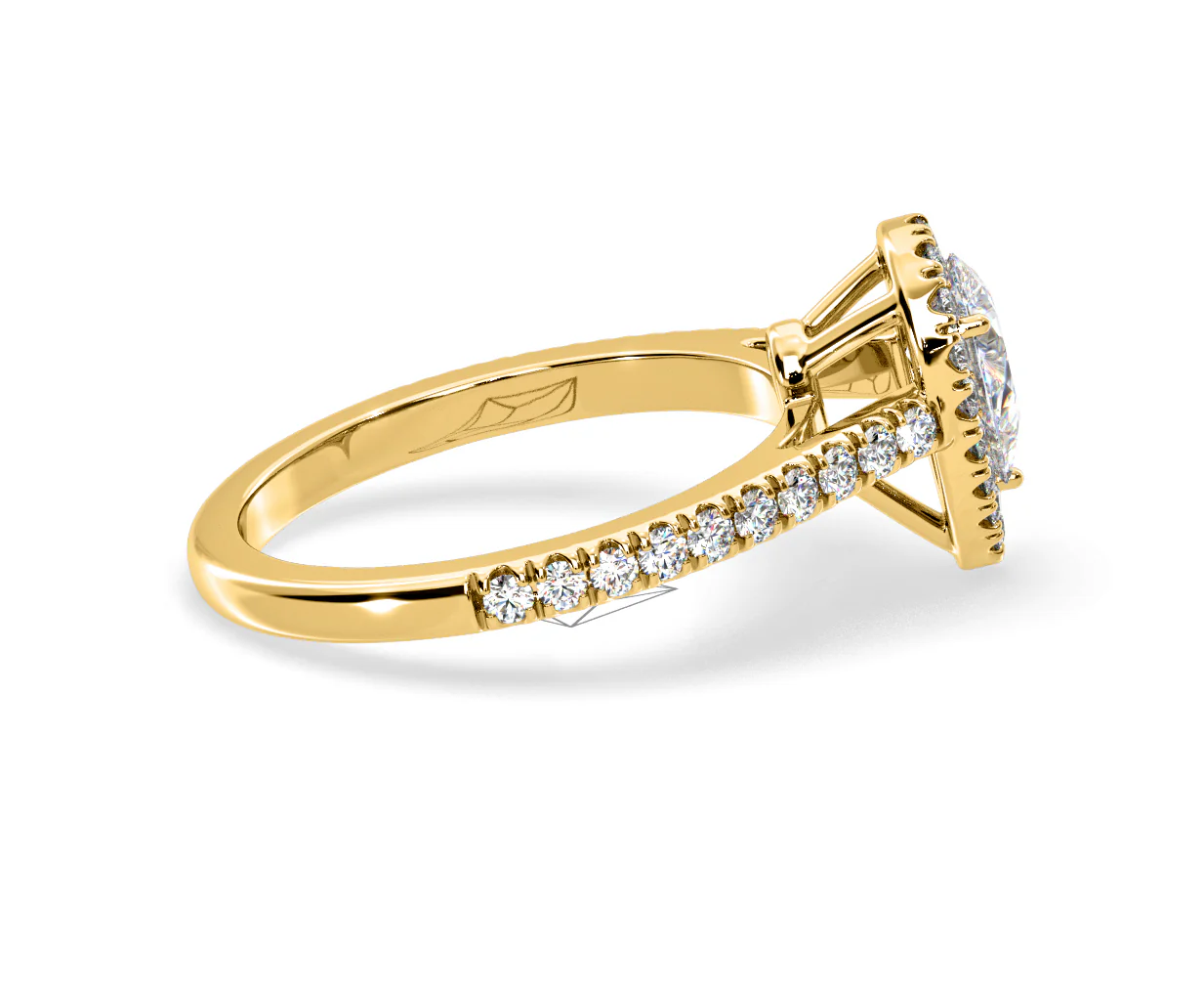 Diana Diamond Pear Halo Engagement Ring in 18K Gold 1ct G/VS2 - Image 146