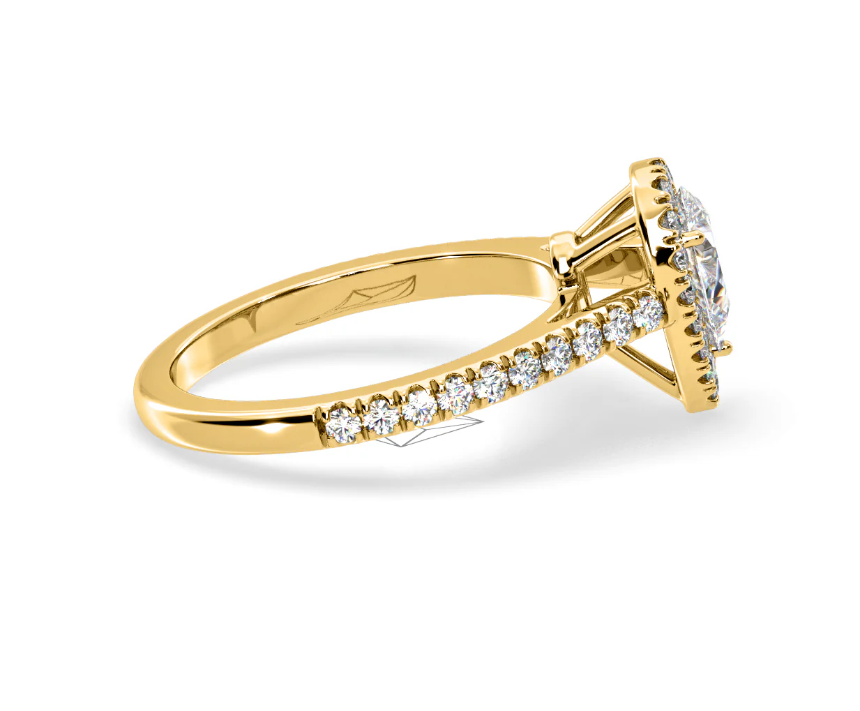 Diana Diamond Pear Halo Engagement Ring in 18K Gold 1ct G/VS2 - Image 147
