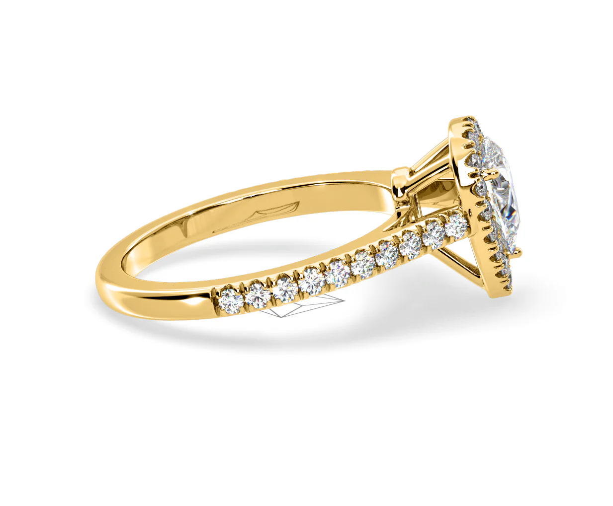 Diana Diamond Pear Halo Engagement Ring in 18K Gold 1ct G/VS2 - Image 148