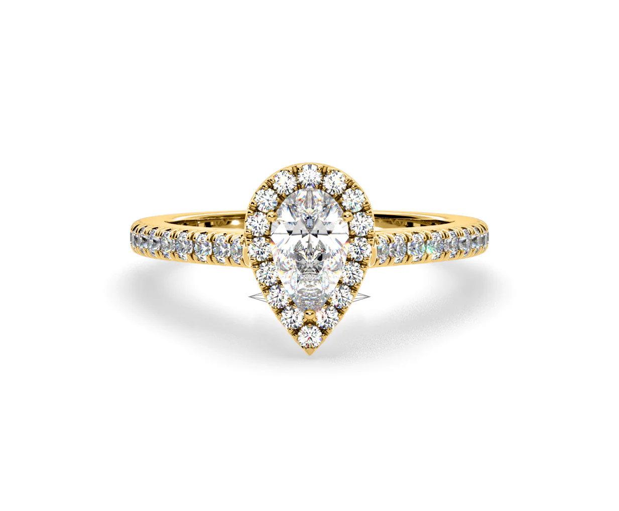 Diana Diamond Pear Halo Engagement Ring in 18K Gold 1ct G/VS2 - Image 167