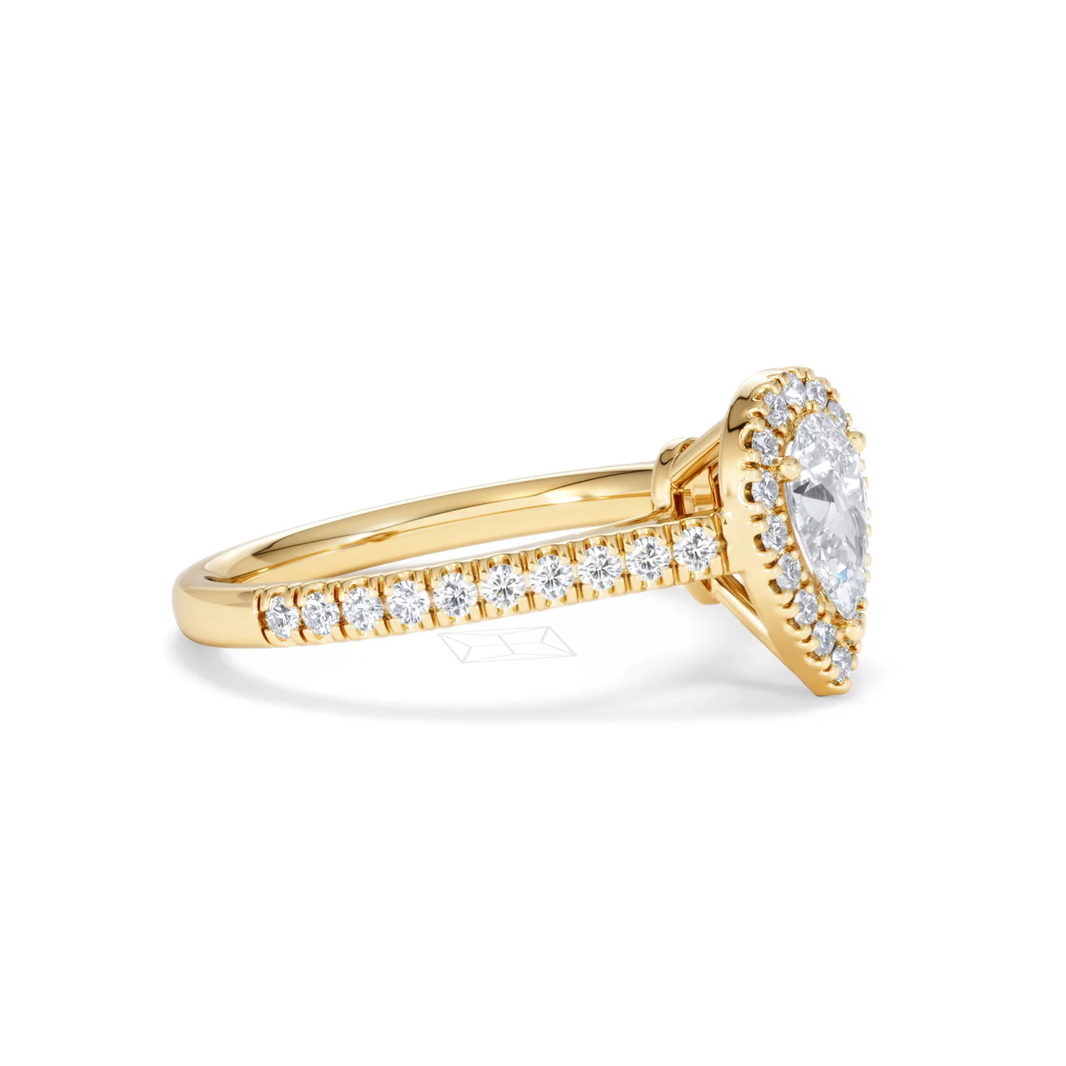 Diana Diamond Pear Halo Engagement Ring in 18K Gold 1ct G/VS2 - Image 21
