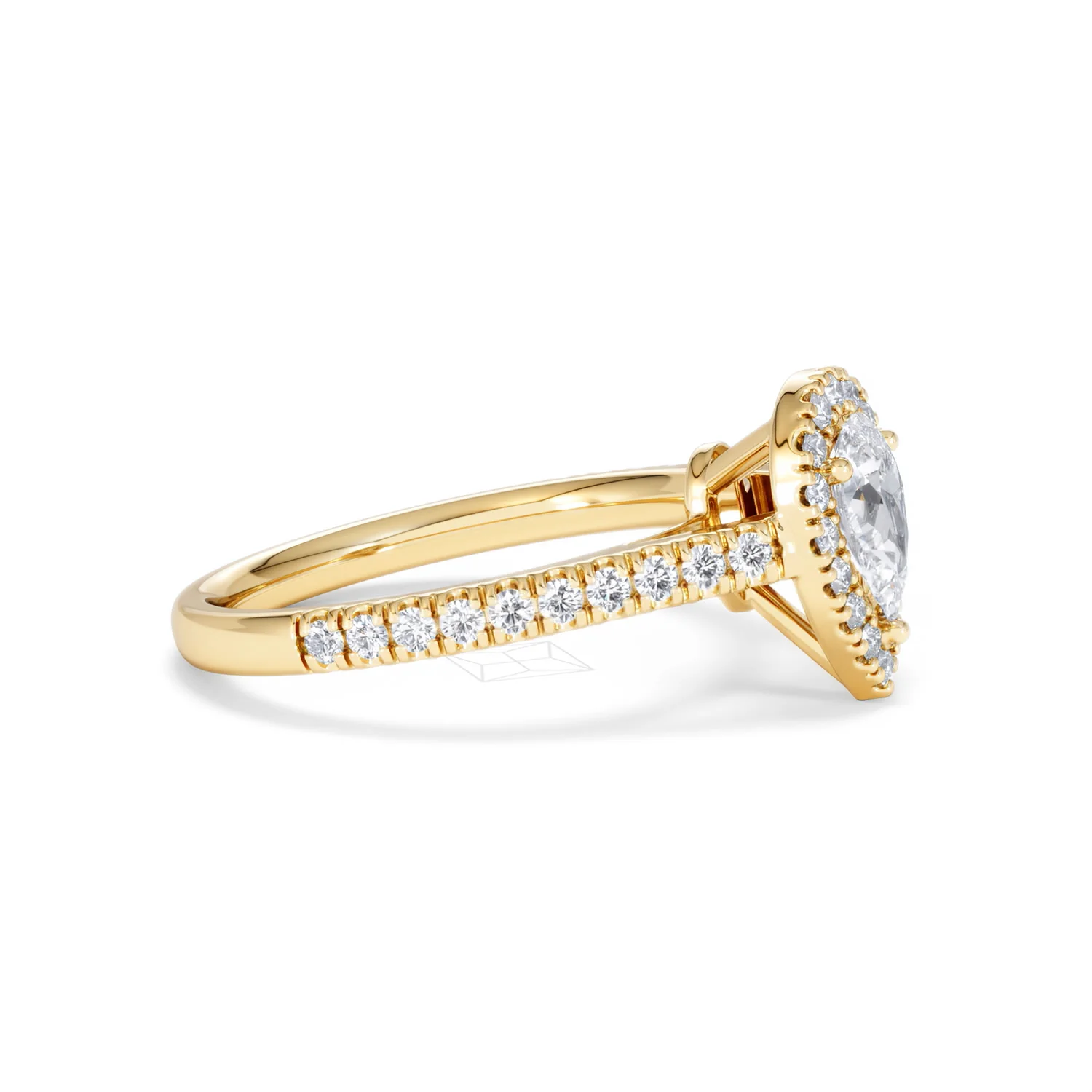 Diana Diamond Pear Halo Engagement Ring in 18K Gold 1ct G/VS2 - Image 23
