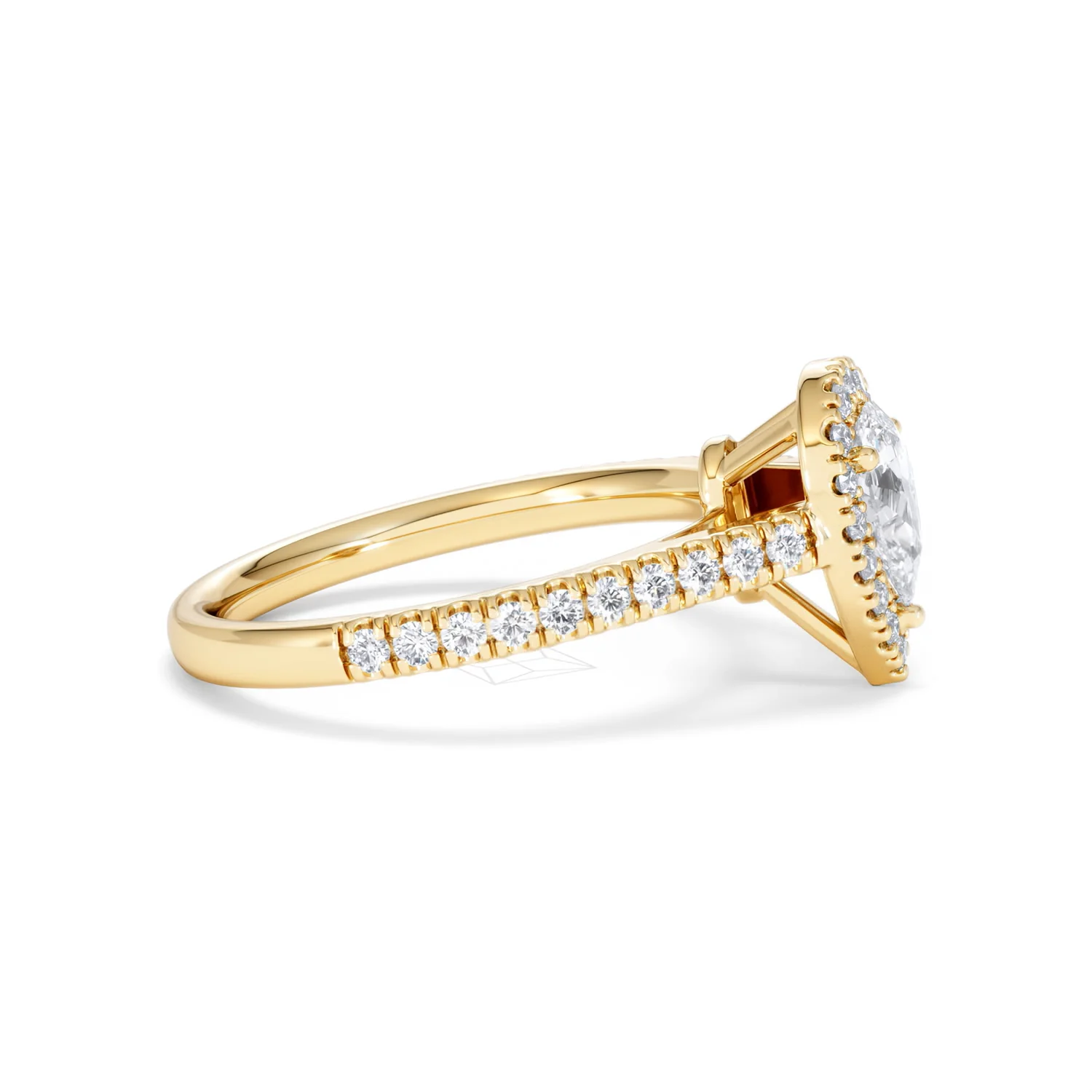 Diana Diamond Pear Halo Engagement Ring in 18K Gold 1ct G/VS2 - Image 25