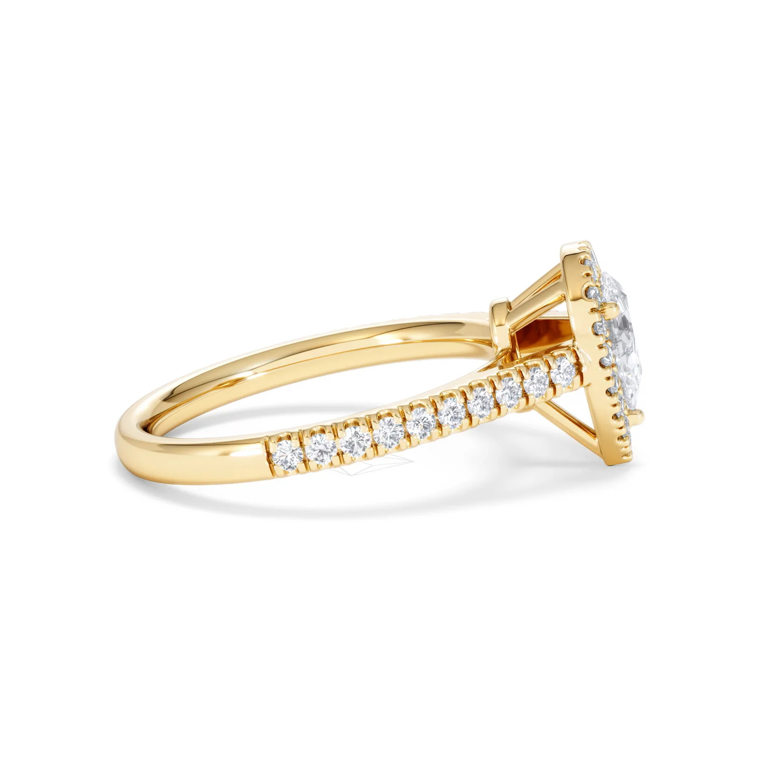 Diana Diamond Pear Halo Engagement Ring in 18K Gold 1ct G/VS2 - Image 27