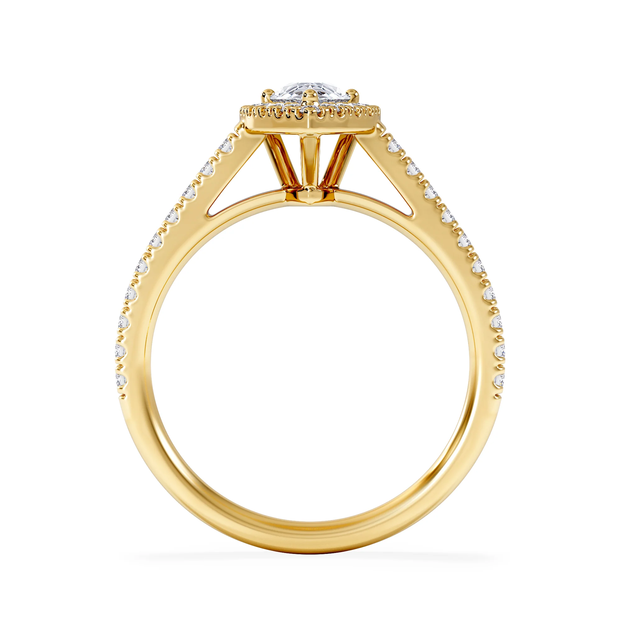 Diana Diamond Pear Halo Engagement Ring in 18K Gold 1ct G/VS2 - Image 3