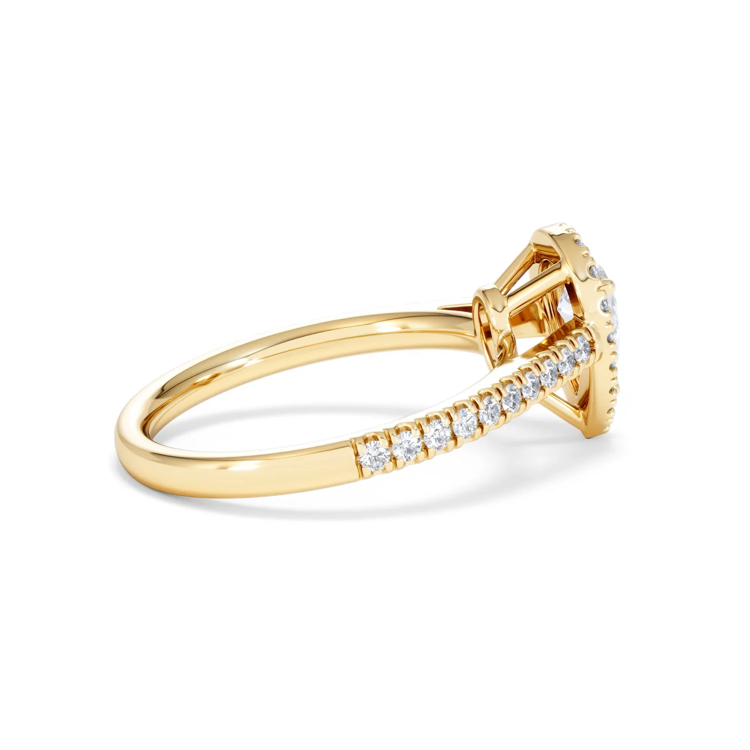 Diana Diamond Pear Halo Engagement Ring in 18K Gold 1ct G/VS2 - Image 32