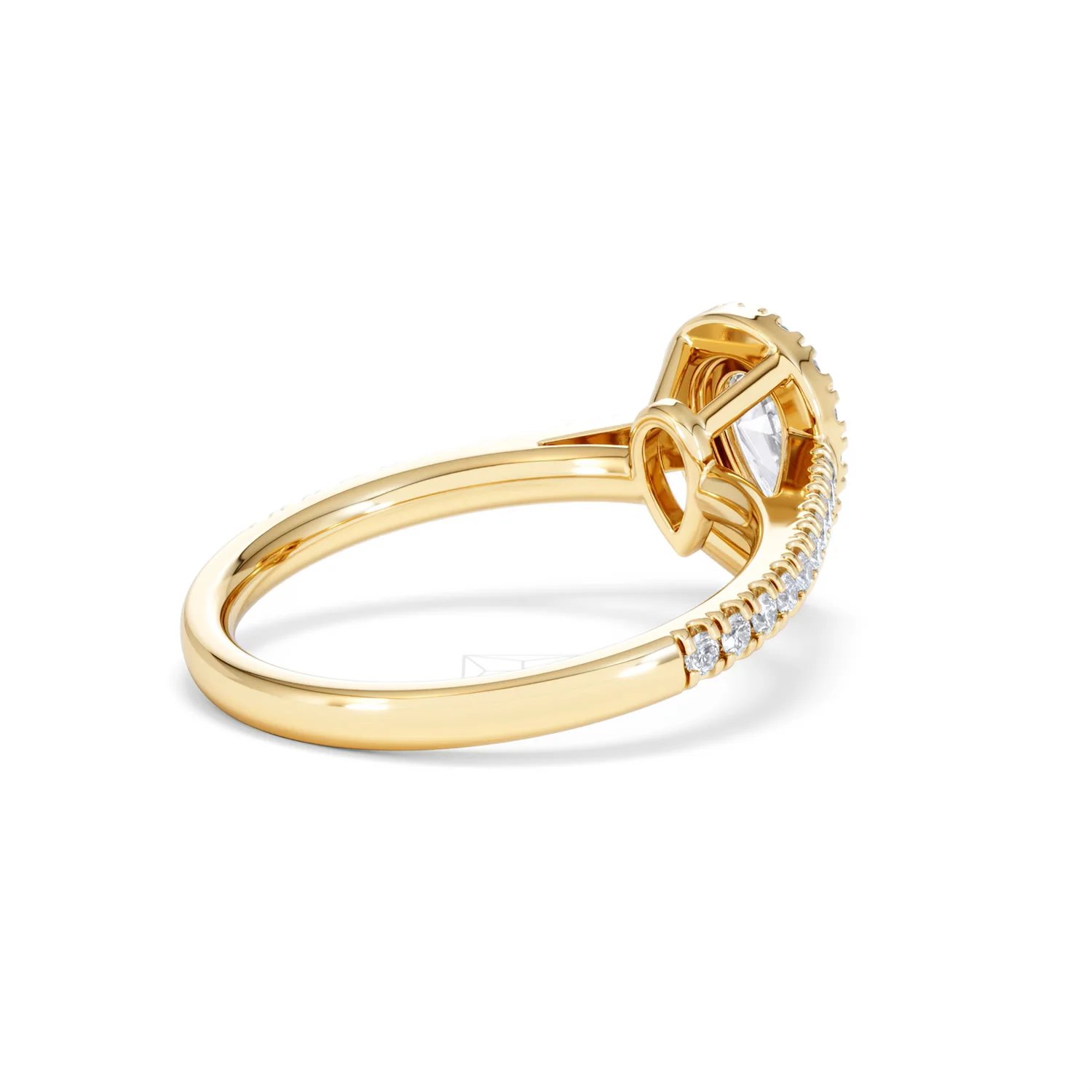 Diana Diamond Pear Halo Engagement Ring in 18K Gold 1ct G/VS2 - Image 38