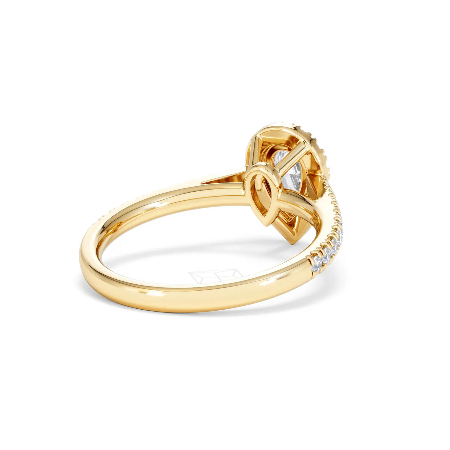 Diana Diamond Pear Halo Engagement Ring in 18K Gold 1ct G/VS2 - Image 41