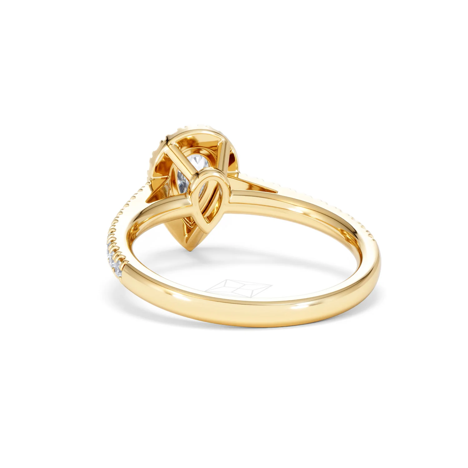 Diana Diamond Pear Halo Engagement Ring in 18K Gold 1ct G/VS2 - Image 52