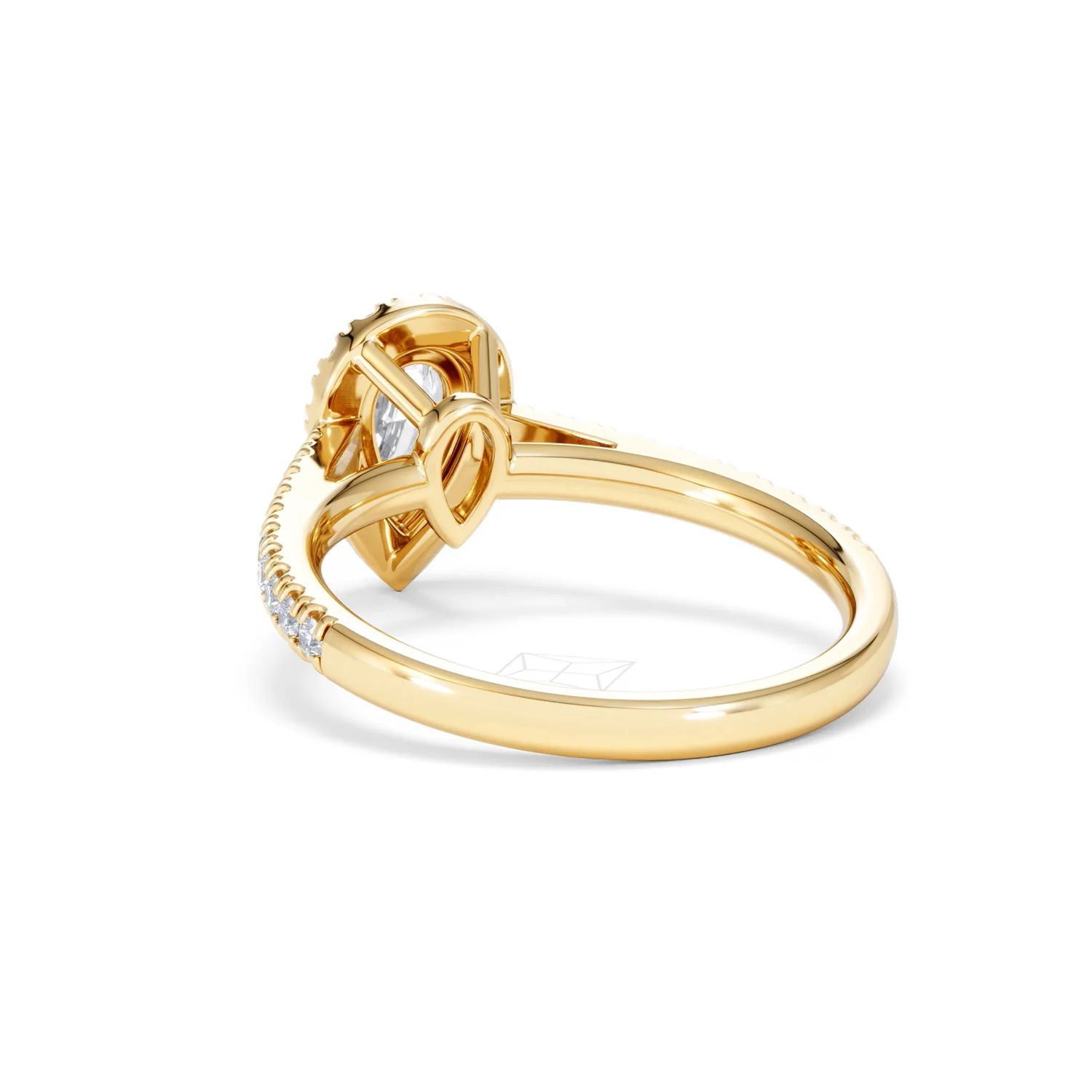Diana Diamond Pear Halo Engagement Ring in 18K Gold 1ct G/VS2 - Image 54