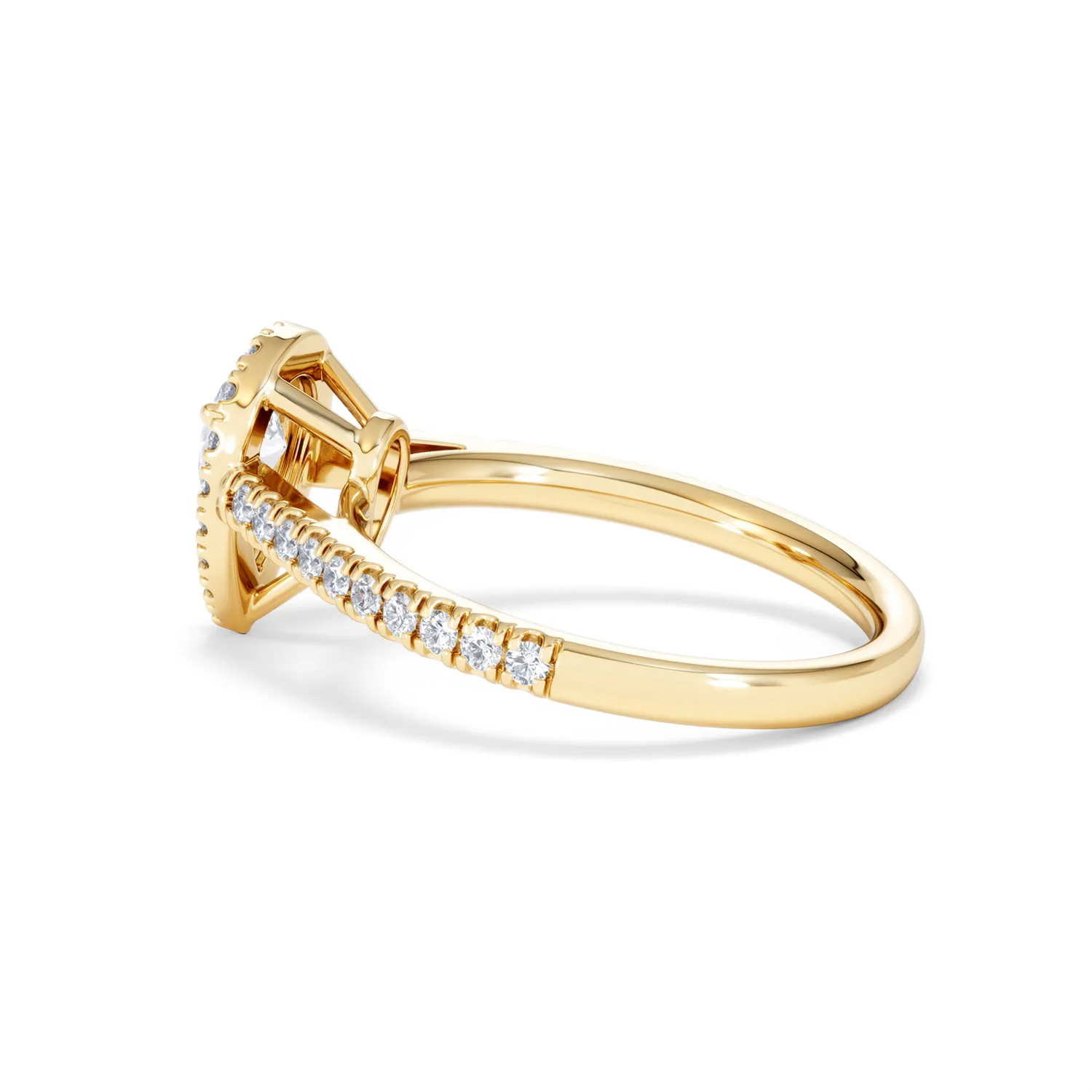 Diana Diamond Pear Halo Engagement Ring in 18K Gold 1ct G/VS2 - Image 63