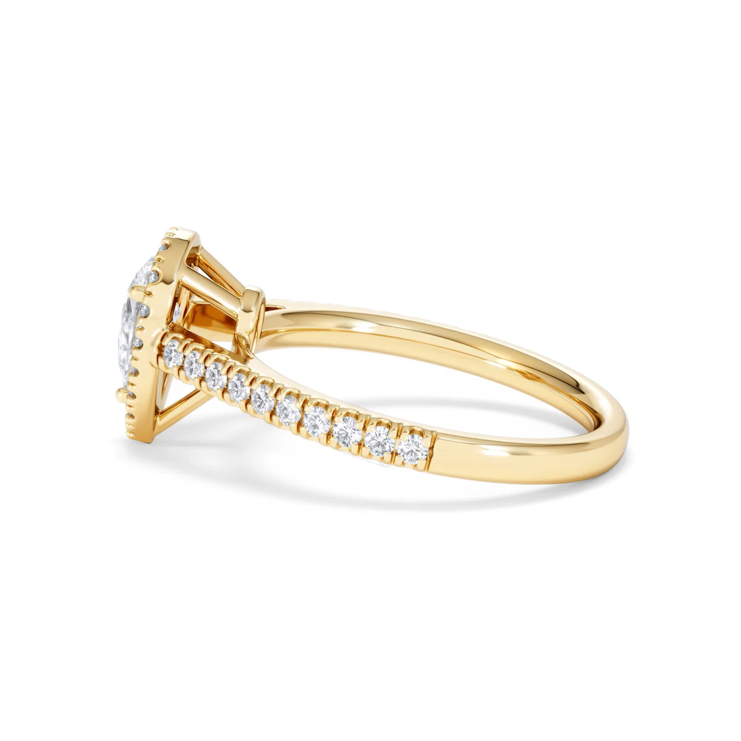 Diana Diamond Pear Halo Engagement Ring in 18K Gold 1ct G/VS2 - Image 66