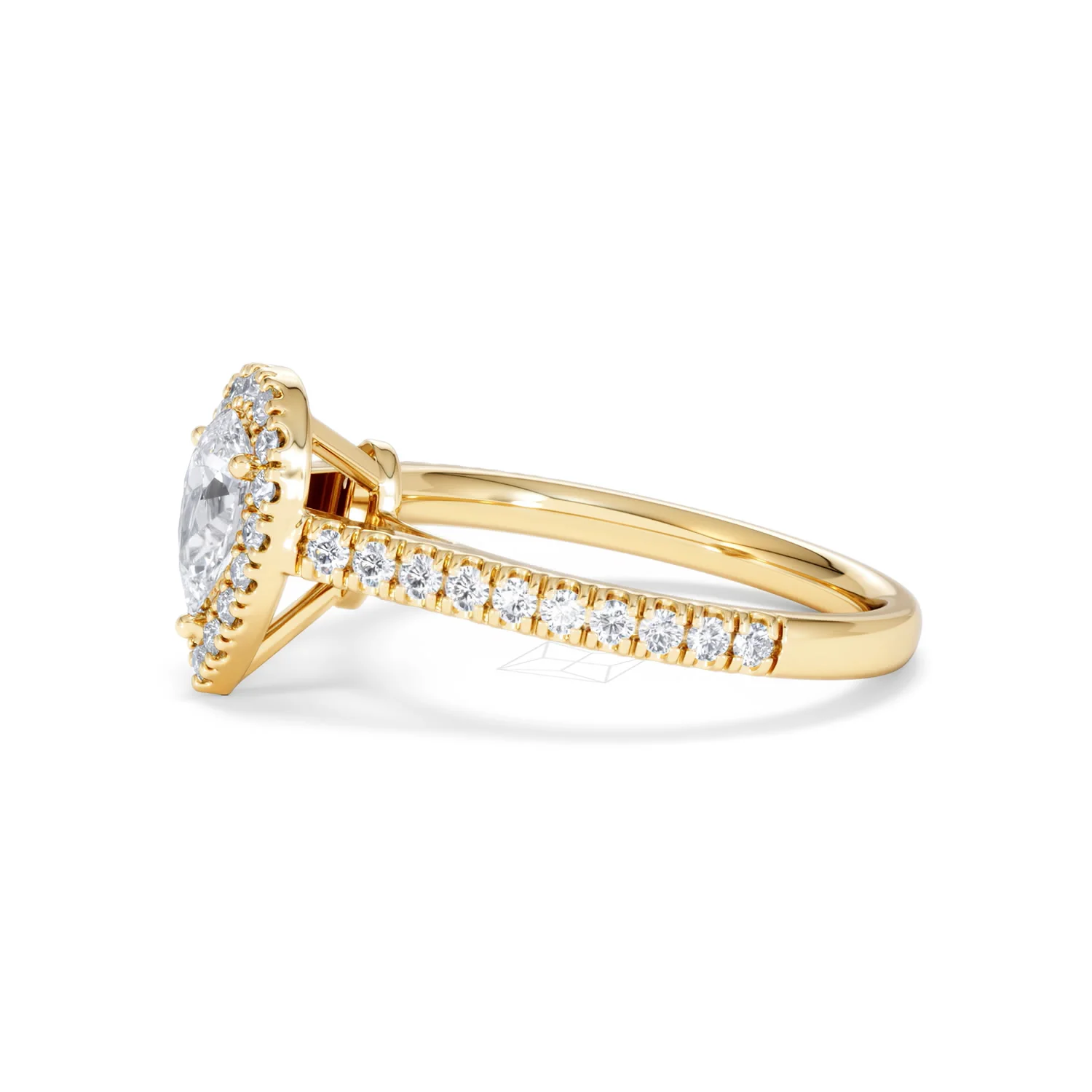 Diana Diamond Pear Halo Engagement Ring in 18K Gold 1ct G/VS2 - Image 72