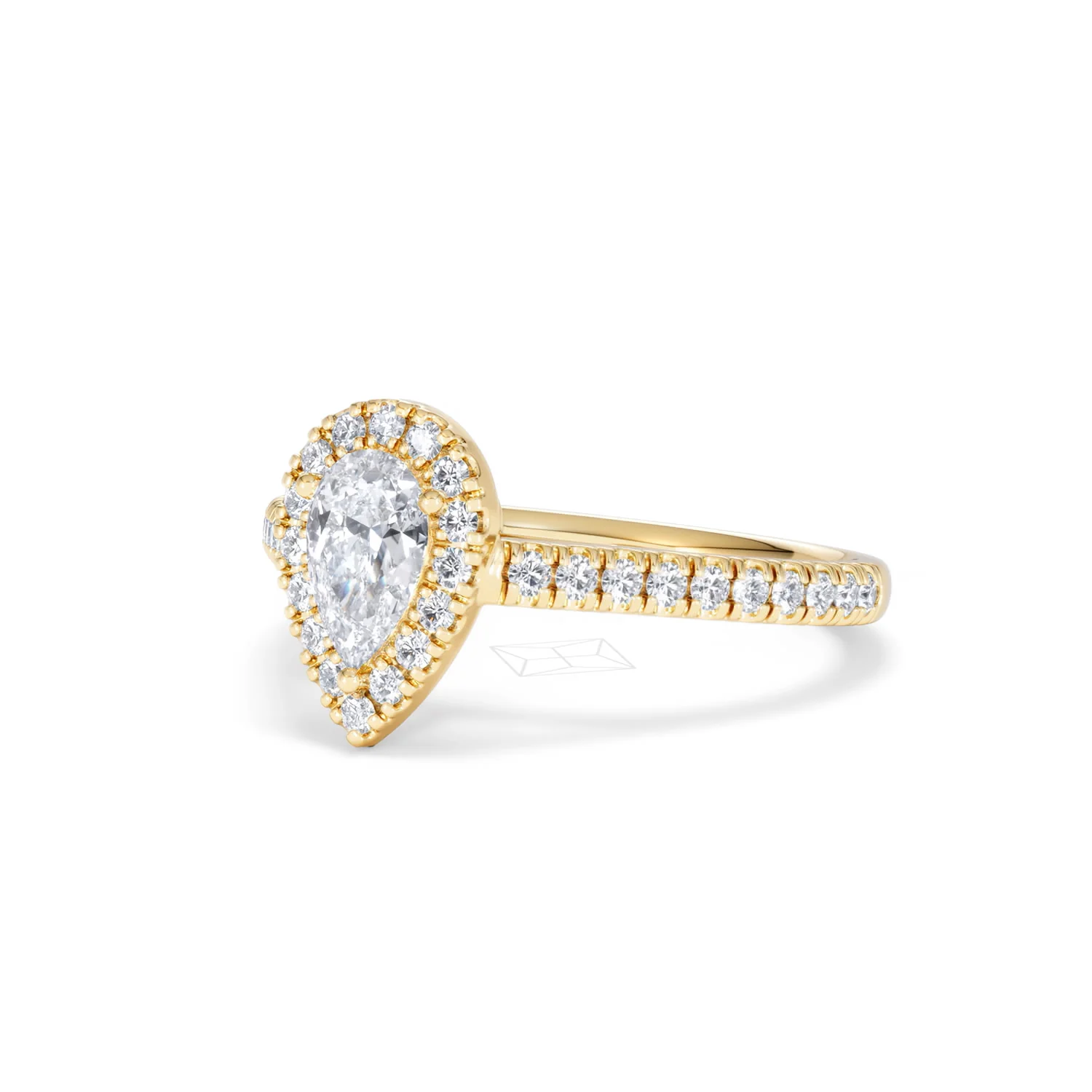 Diana Diamond Pear Halo Engagement Ring in 18K Gold 1ct G/VS2 - Image 81