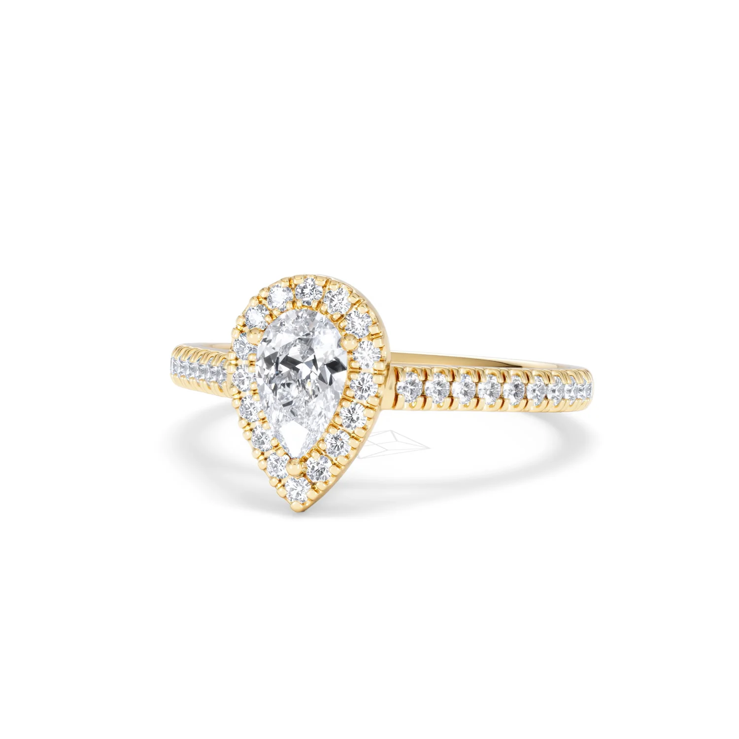 Diana Diamond Pear Halo Engagement Ring in 18K Gold 1ct G/VS2 - Image 84