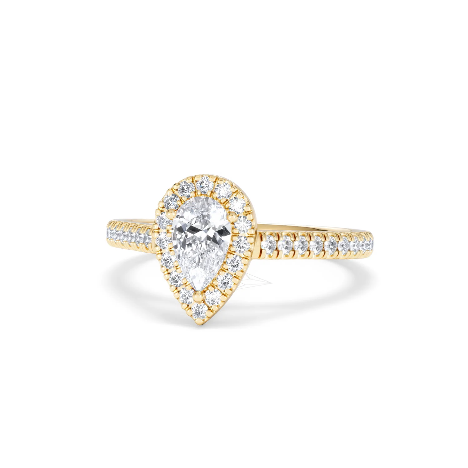 Diana Diamond Pear Halo Engagement Ring in 18K Gold 1ct G/VS2 - Image 85