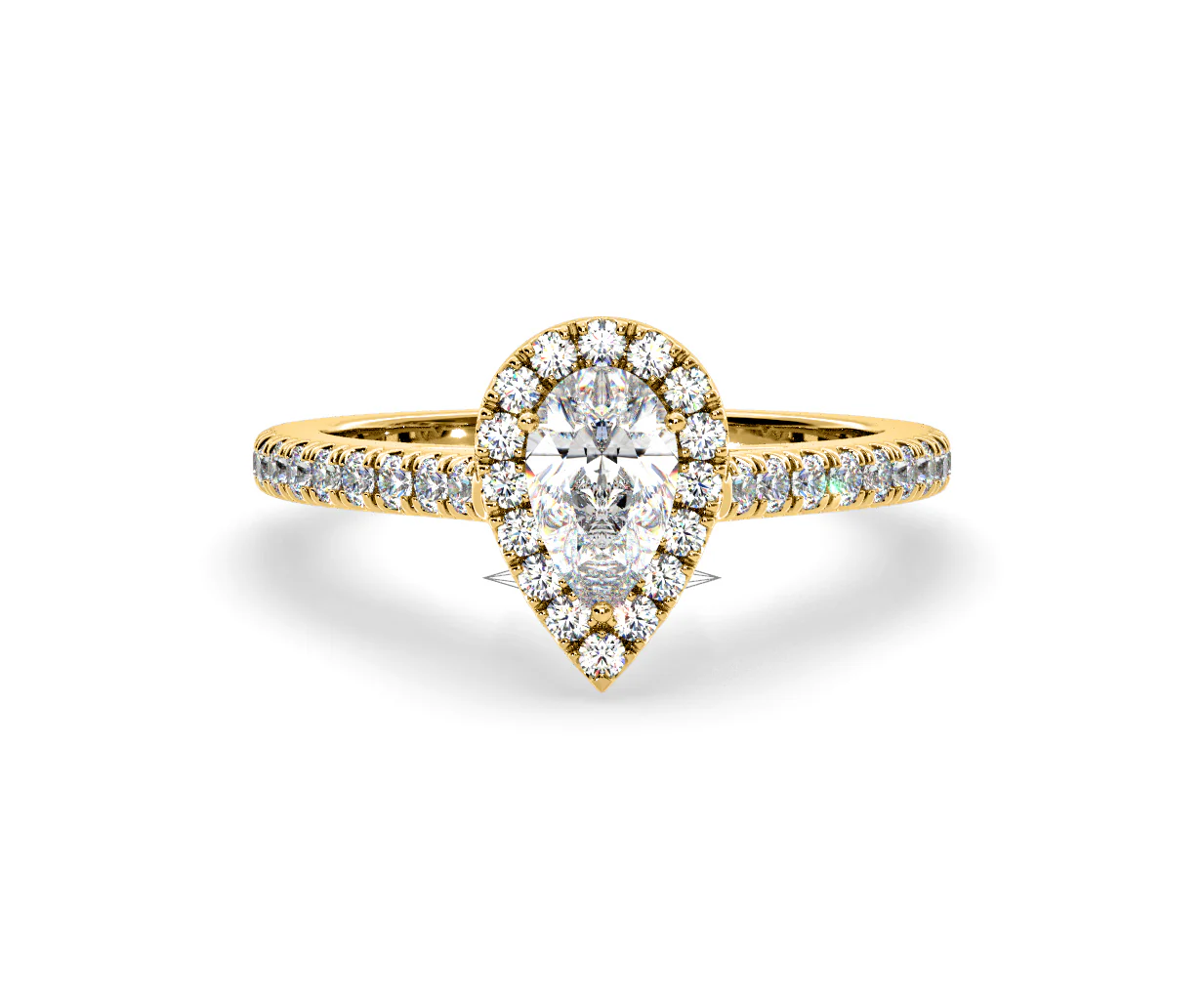 Diana Diamond Pear Halo Engagement Ring in 18K Gold 1ct G/VS2 - Image 88