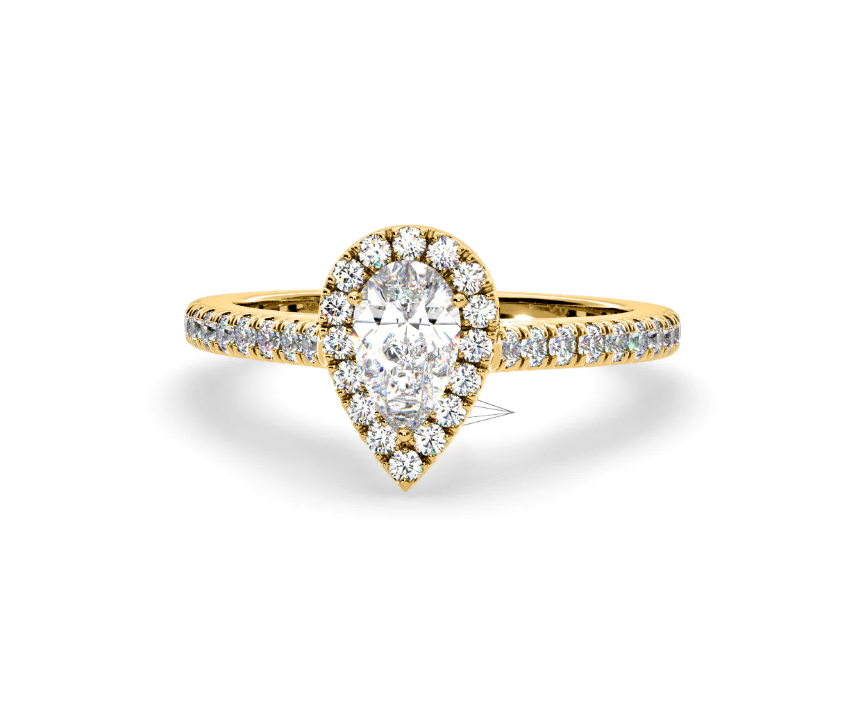Diana Diamond Pear Halo Engagement Ring in 18K Gold 1ct G/VS2 - Image 89