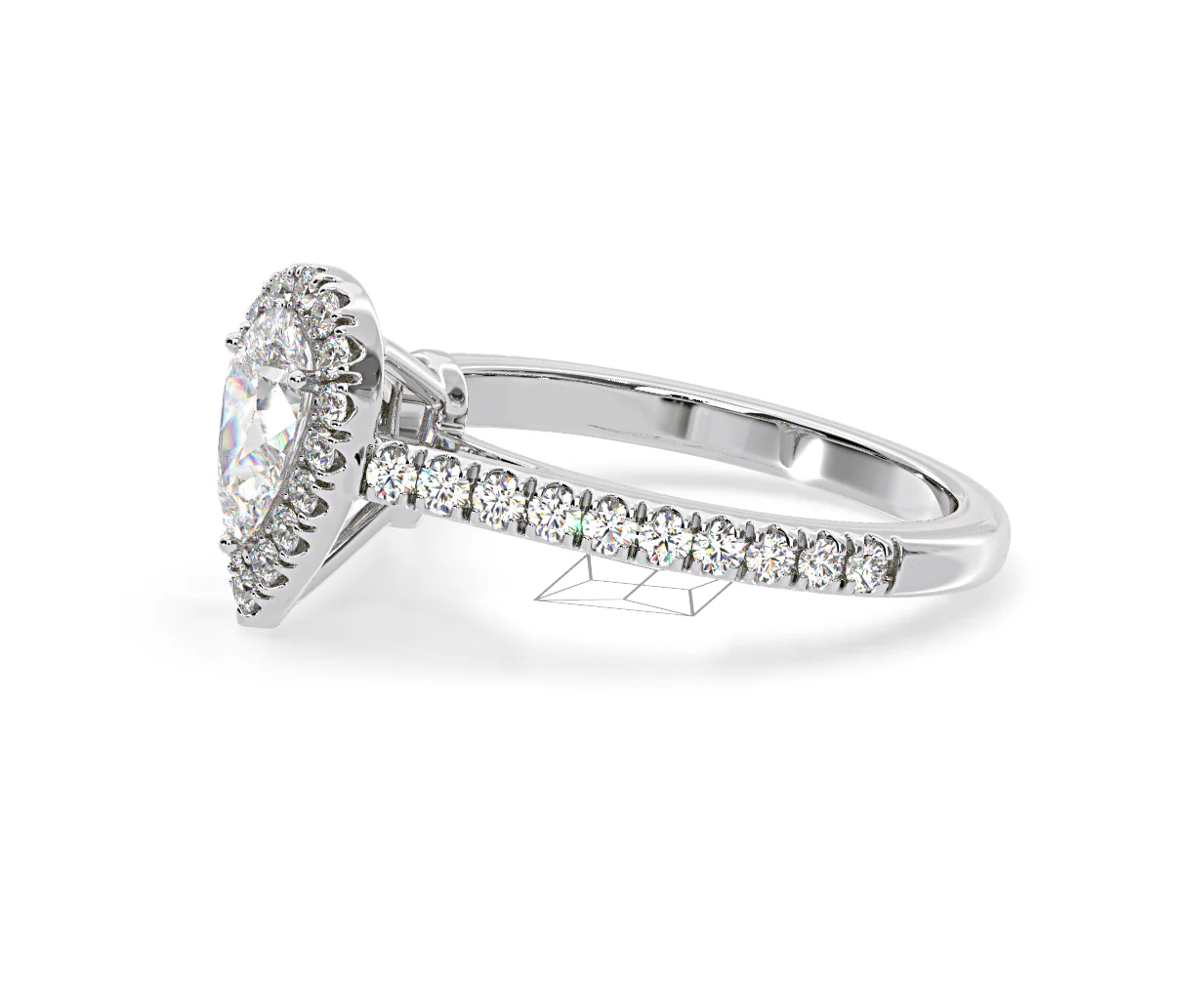 Diana GIA Diamond Pear Halo Engagement Ring Platinum 1.35ct G/SI1 - Image 22