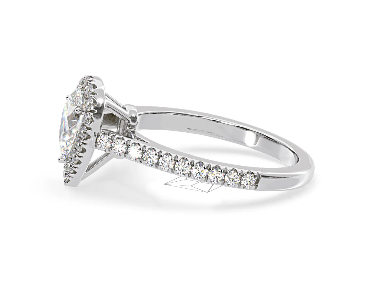 Diana GIA Diamond Pear Halo Engagement Ring Platinum 1.35ct G/SI1 - Image 25