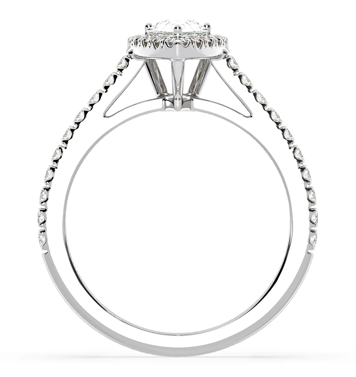 Diana GIA Diamond Pear Halo Engagement Ring Platinum 1.35ct G/SI1 - Image 4