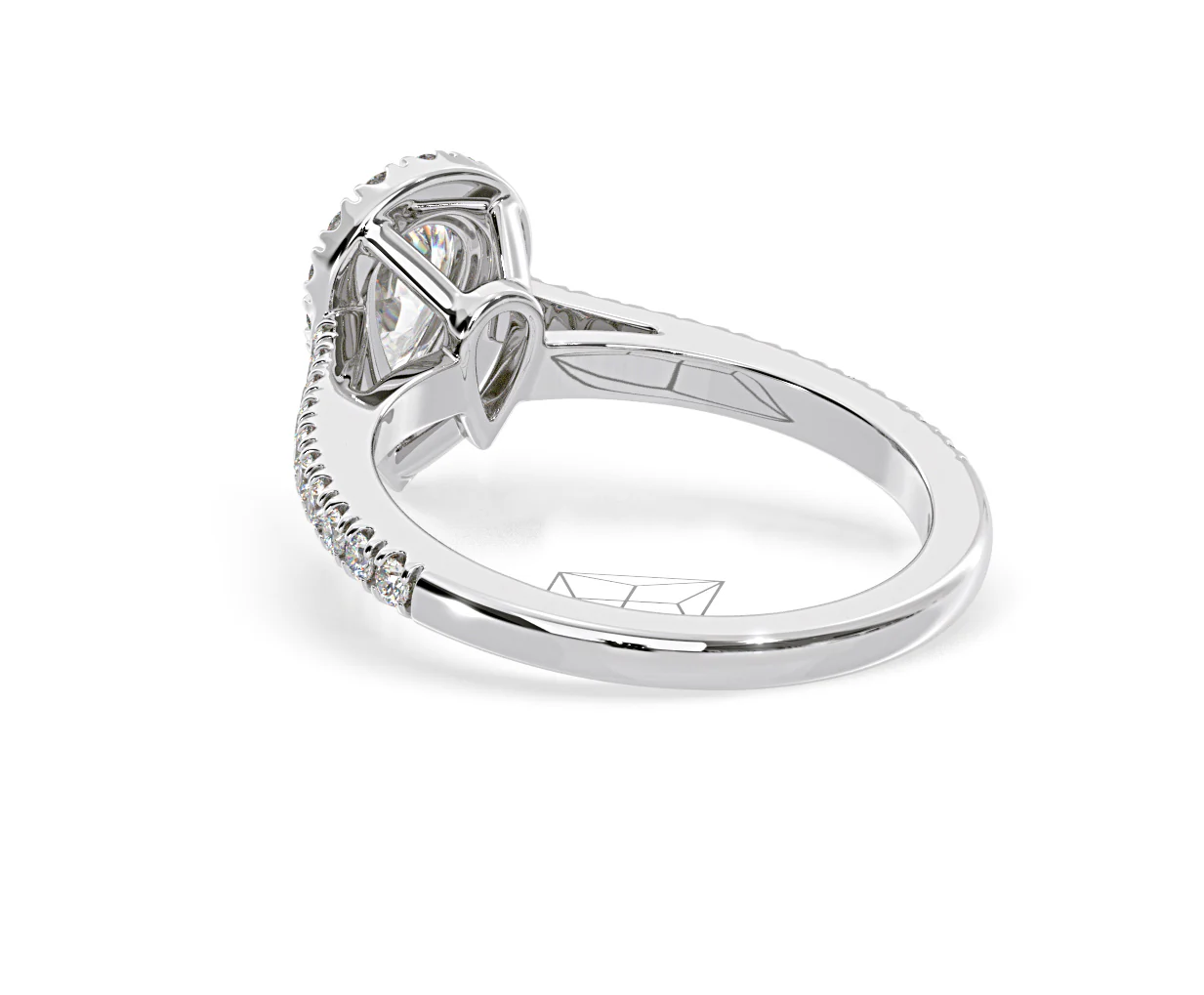 Diana GIA Diamond Pear Halo Engagement Ring Platinum 1.35ct G/SI1 - Image 40