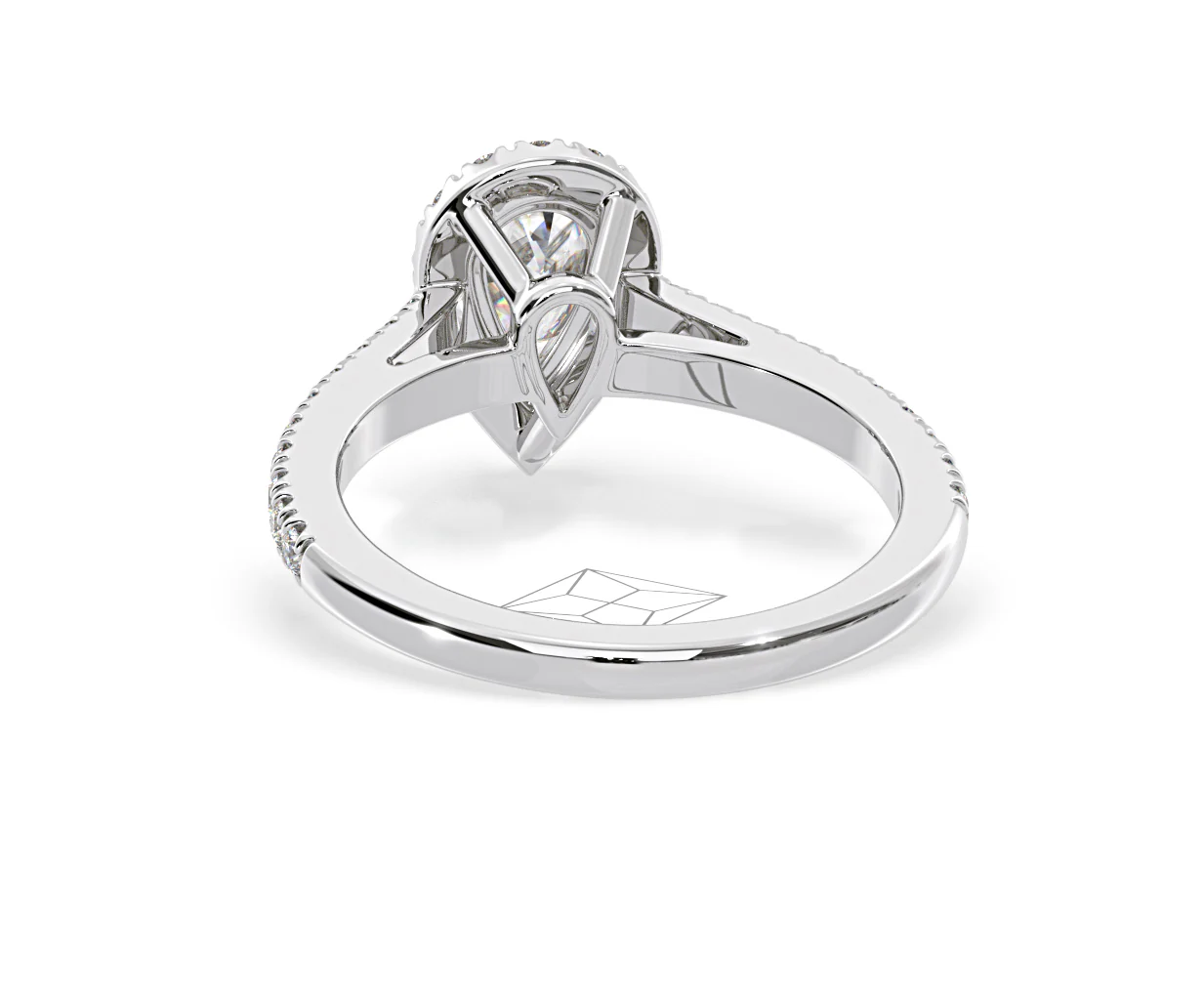 Diana GIA Diamond Pear Halo Engagement Ring Platinum 1.35ct G/SI1 - Image 45