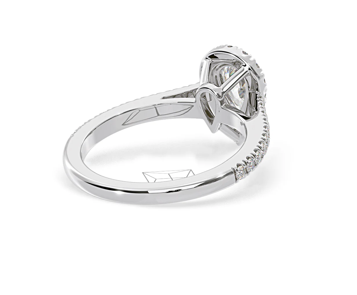 Diana GIA Diamond Pear Halo Engagement Ring Platinum 1.35ct G/SI1 - Image 55