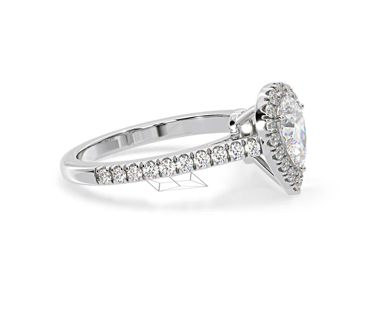 Diana GIA Diamond Pear Halo Engagement Ring Platinum 1.35ct G/SI1 - Image 73