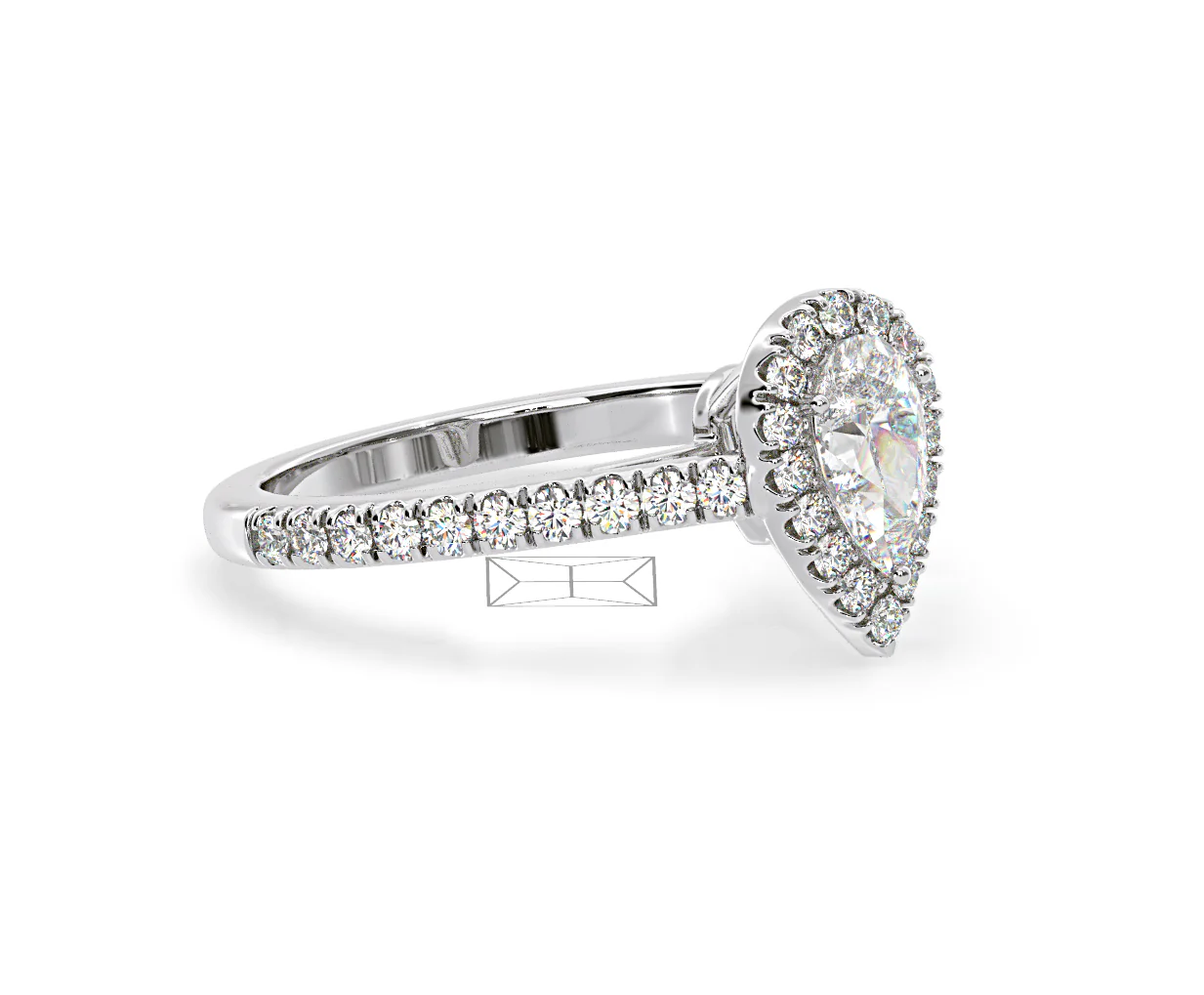 Diana GIA Diamond Pear Halo Engagement Ring Platinum 1.35ct G/SI1 - Image 77