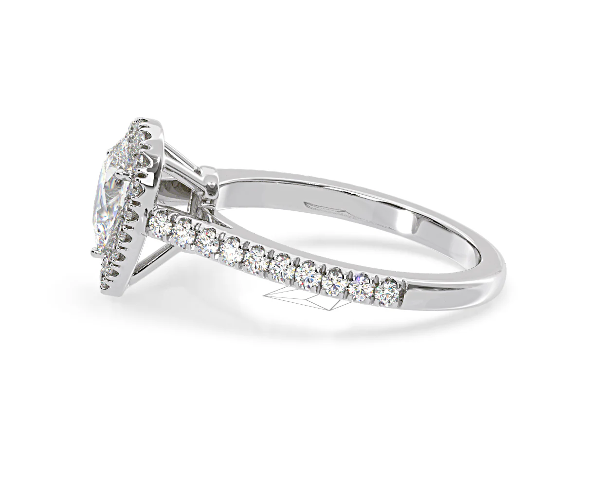 Diana GIA Diamond Pear Halo Engagement Ring Platinum 1.35ct G/SI2 - Image 108