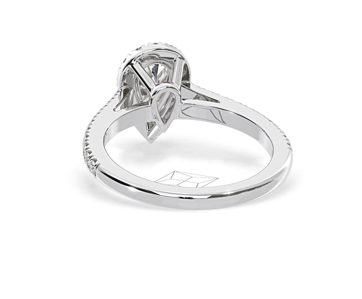 Diana GIA Diamond Pear Halo Engagement Ring Platinum 1.35ct G/SI2 - Image 126
