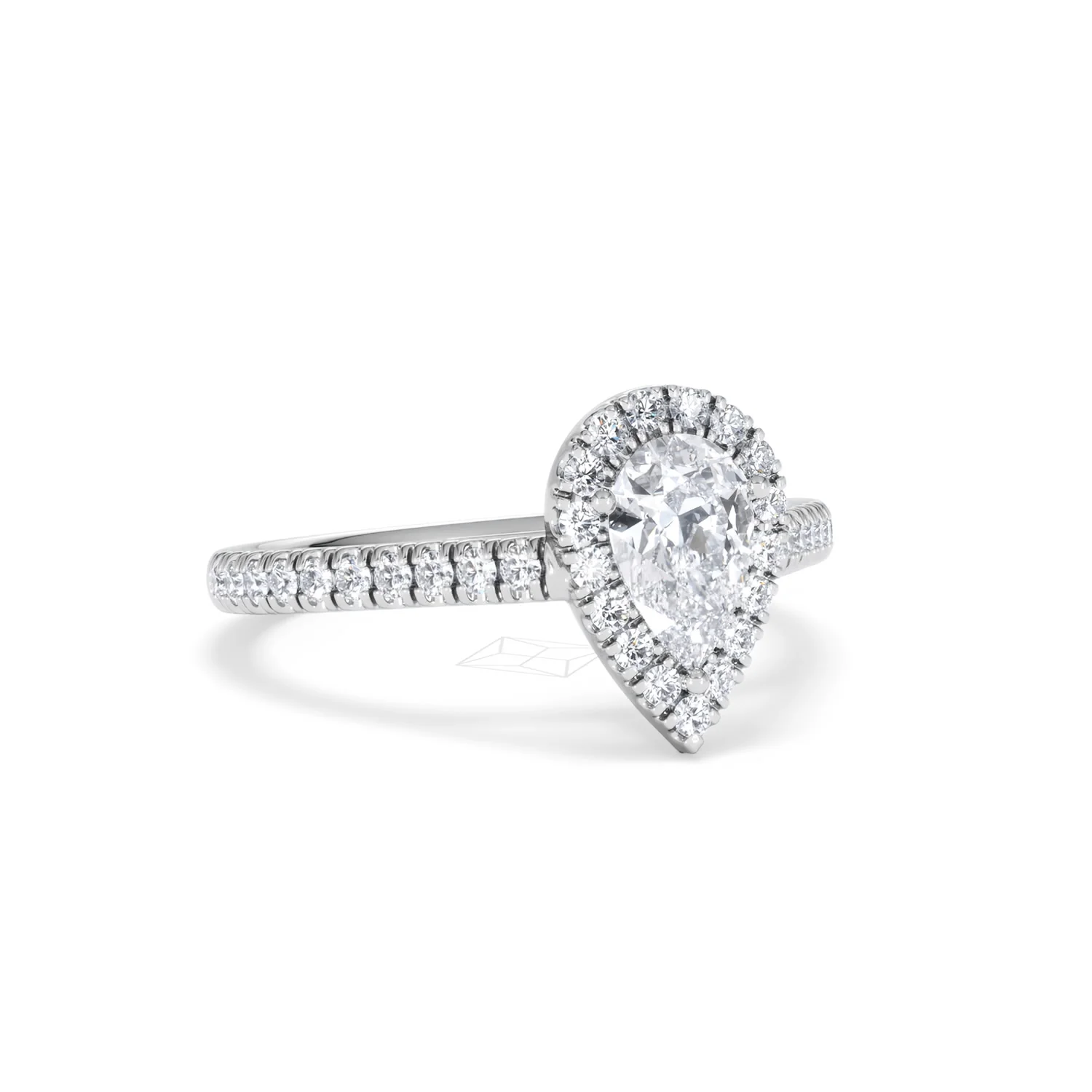 Diana GIA Diamond Pear Halo Engagement Ring Platinum 1.35ct G/SI2 - Image 15